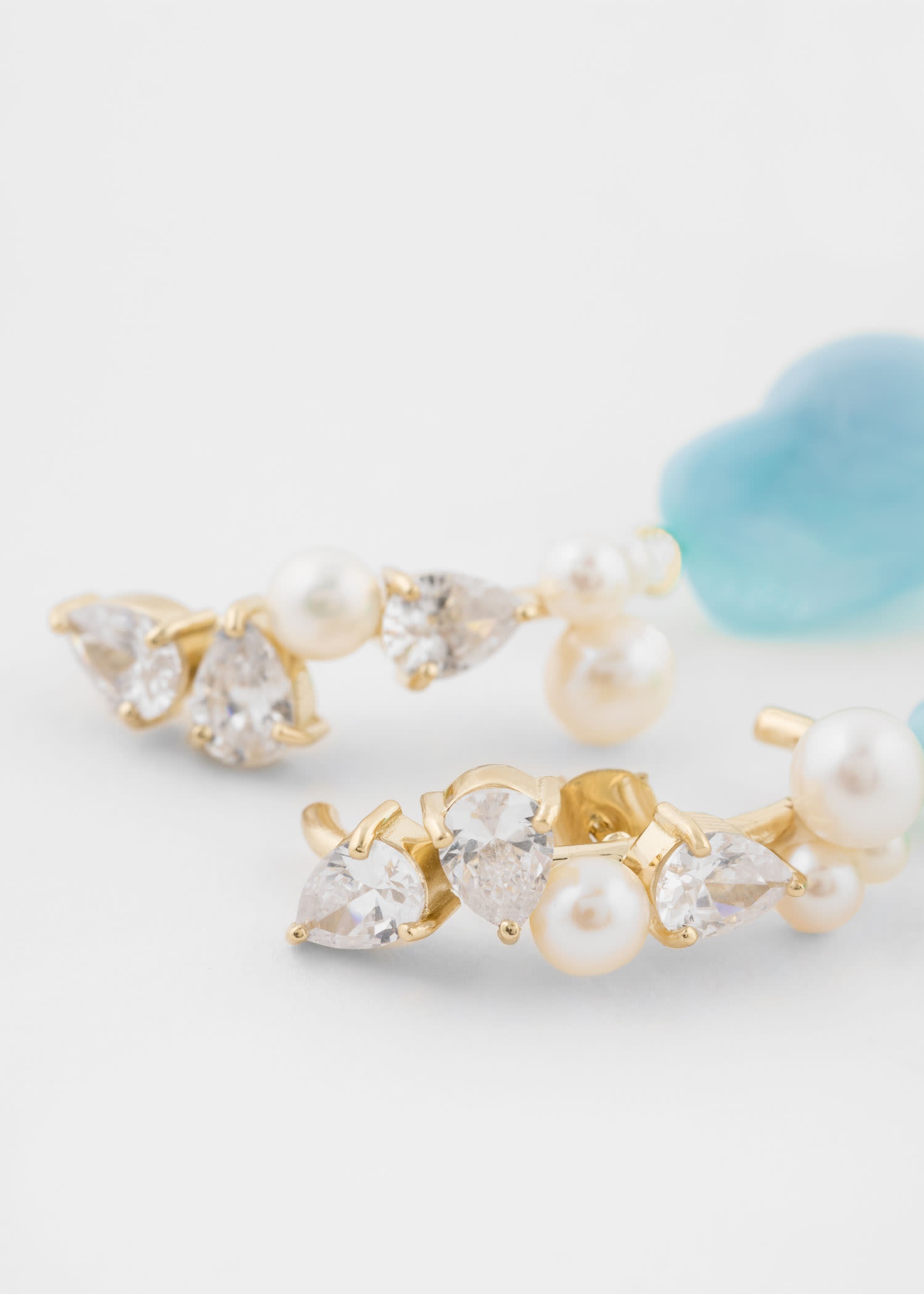'Eze‐eh' Pearl & Cubic Zirconia Earrings by Completedworks - 3