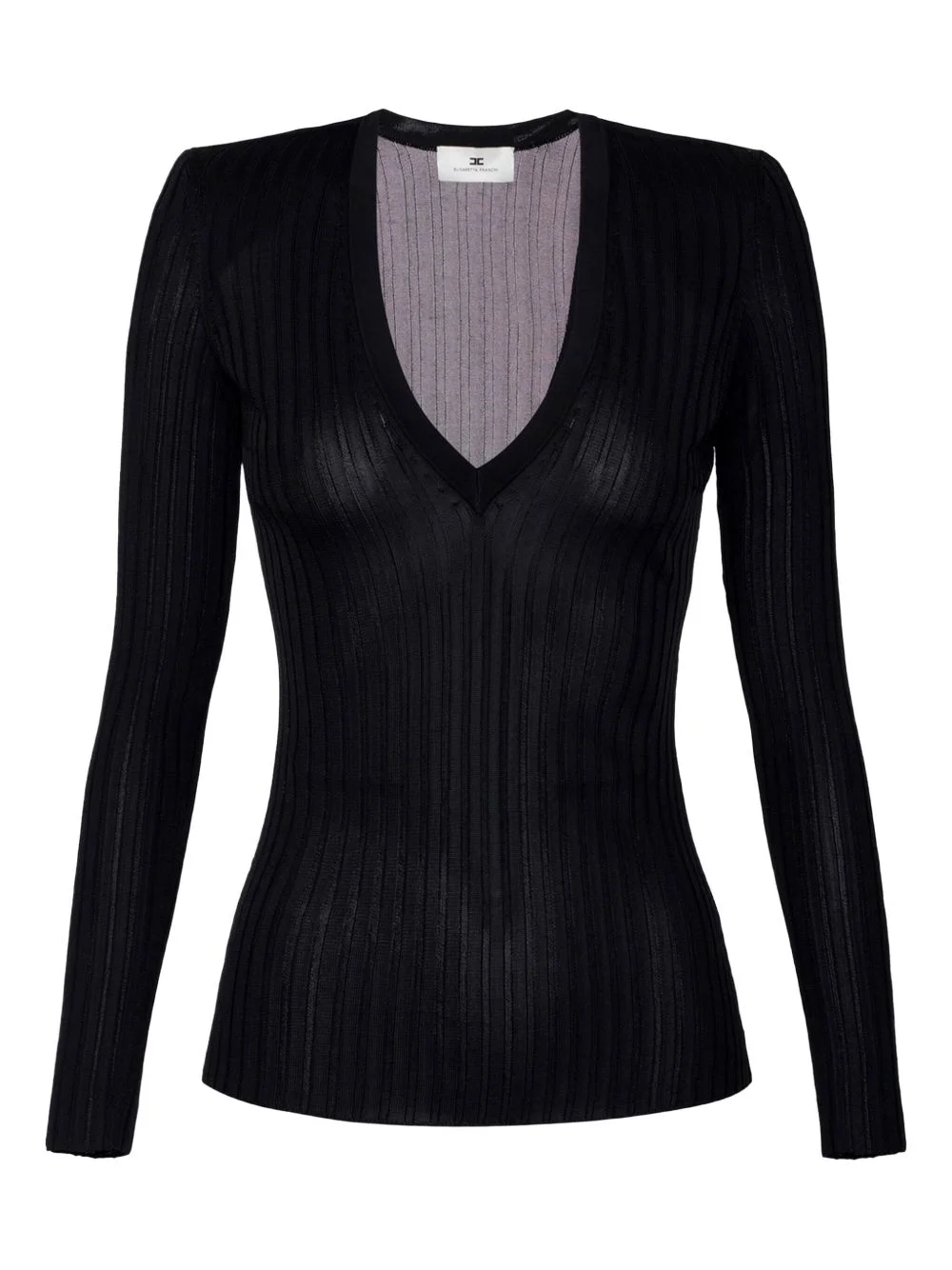 ribbed V-neck sweater - 1