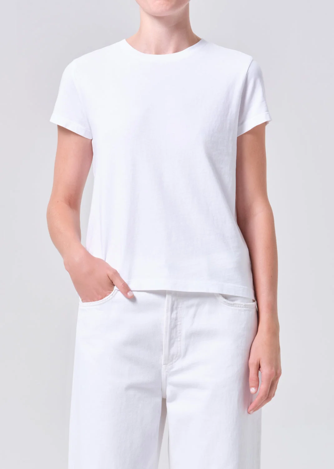 LONG LINE ADINE TEE IN WHITE - 1