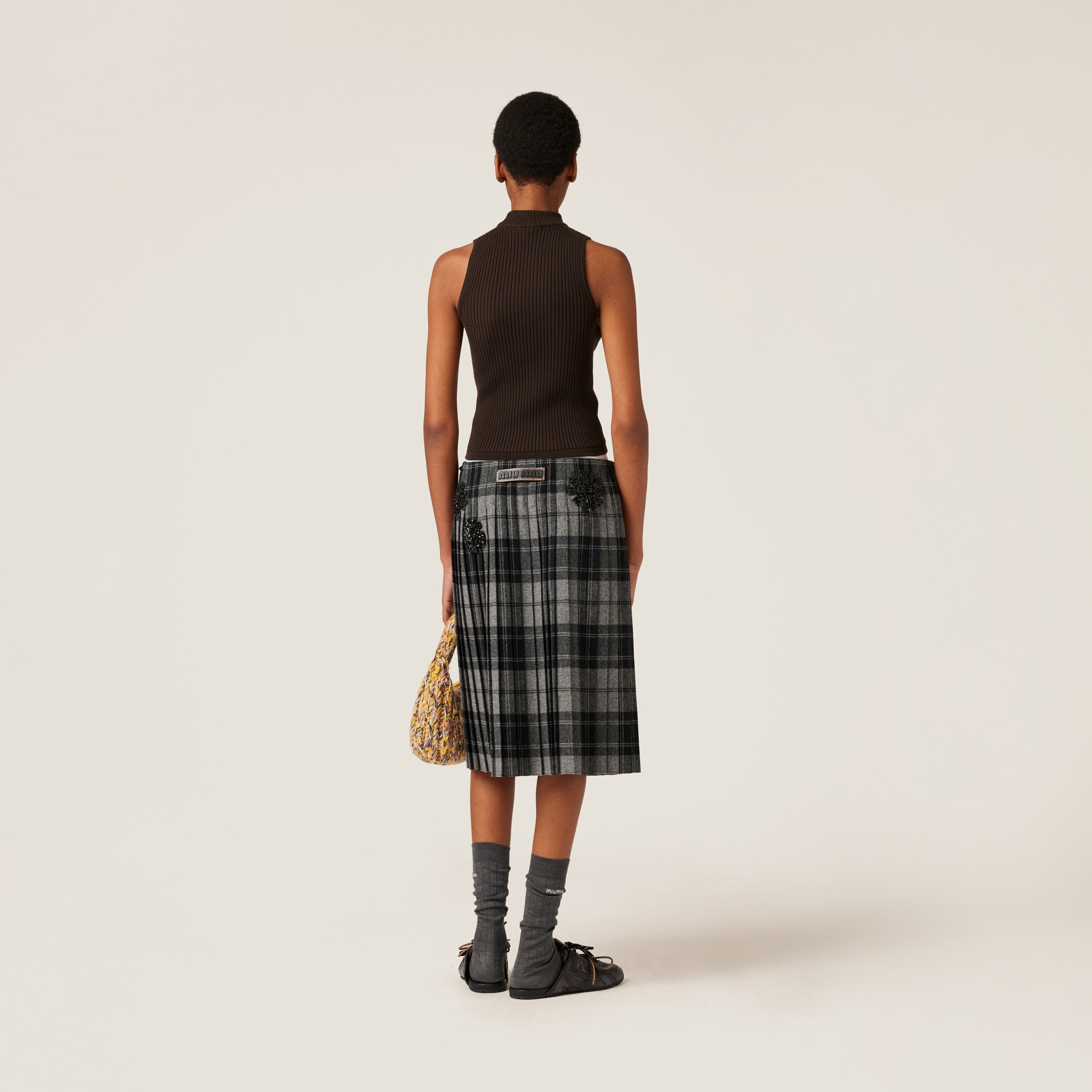 Ribbed knit wool turtleneck top - 3