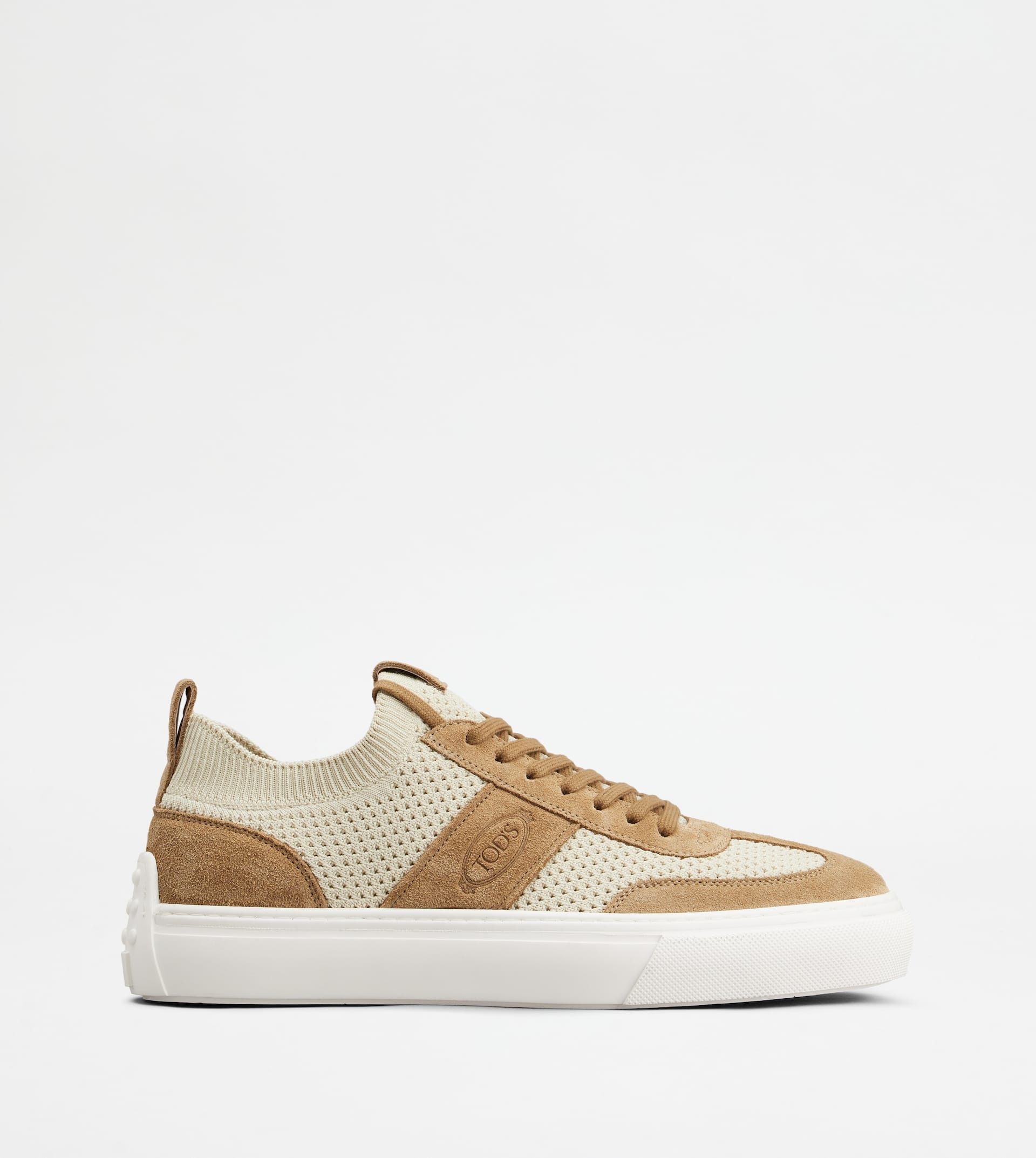 TOD'S SNEAKERS IN FABRIC AND SUEDE - BROWN - 1