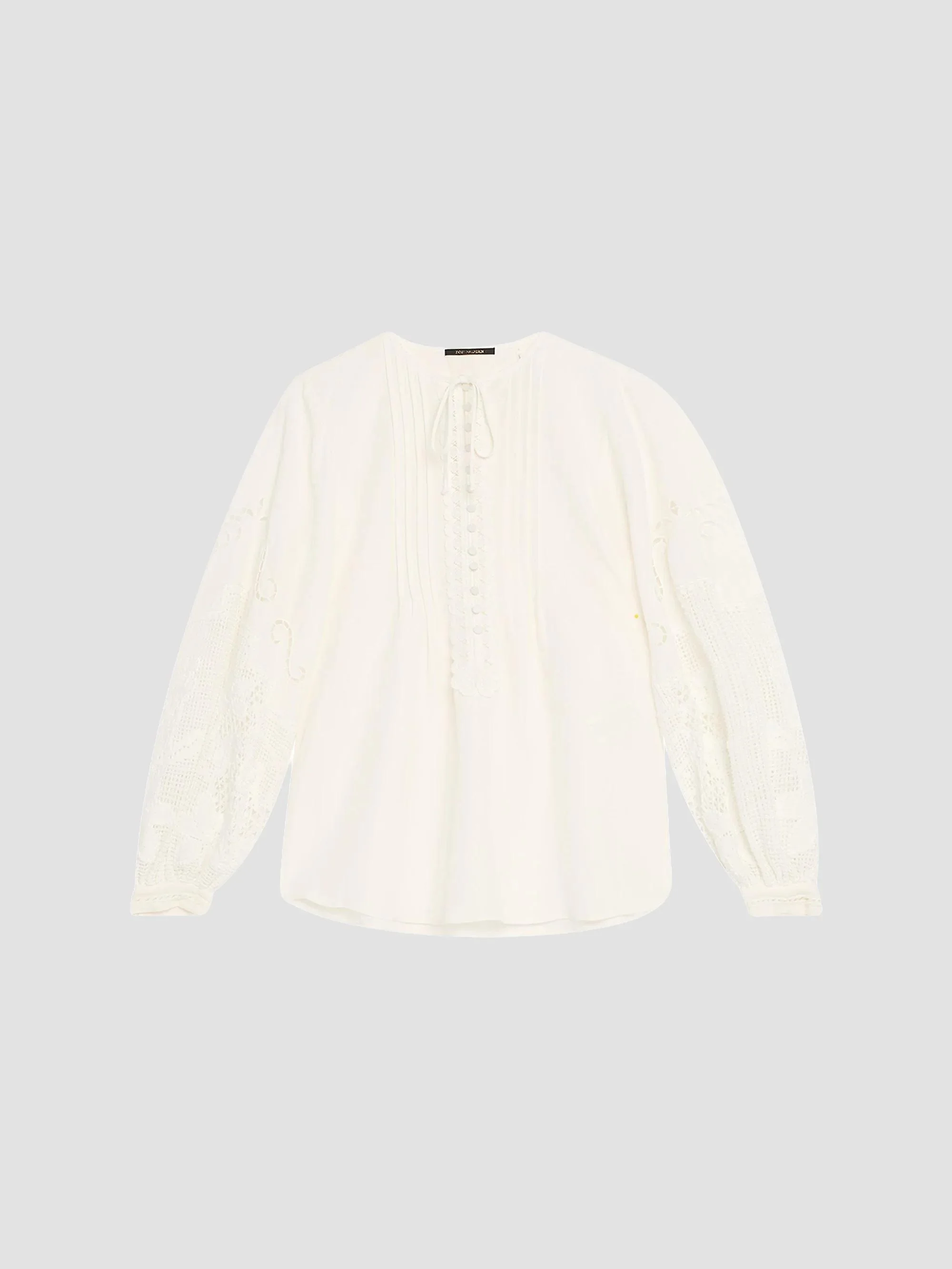 Women's Juni Pintuck Lace-Inset Blouse - Ivory - 1
