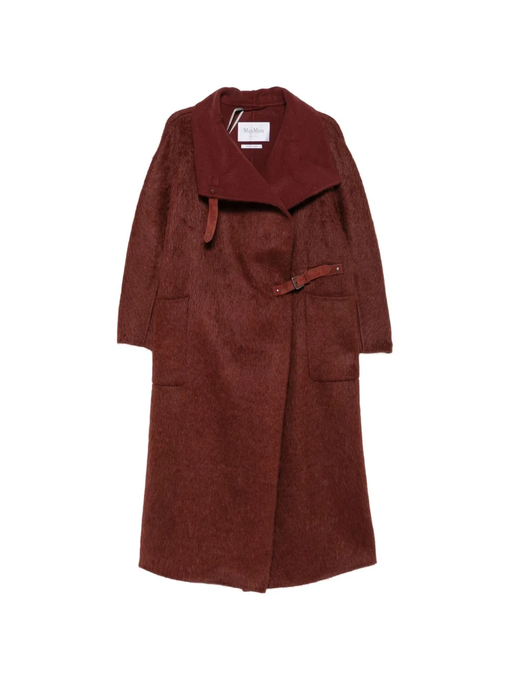 buckle-fastening high-neck coat - 1