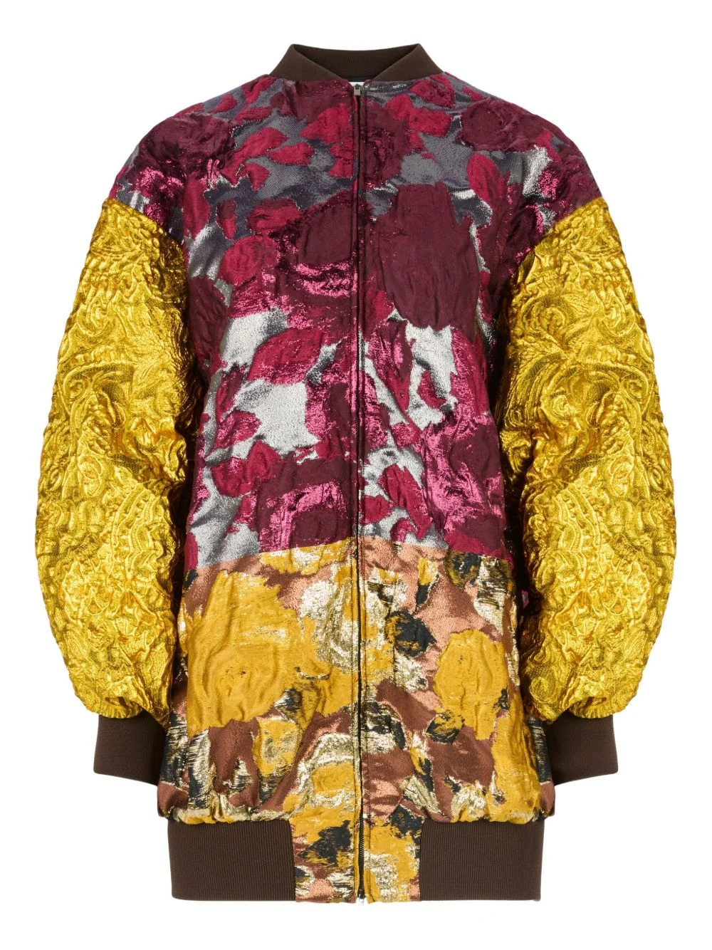 jacquard patchwork bomber - 1