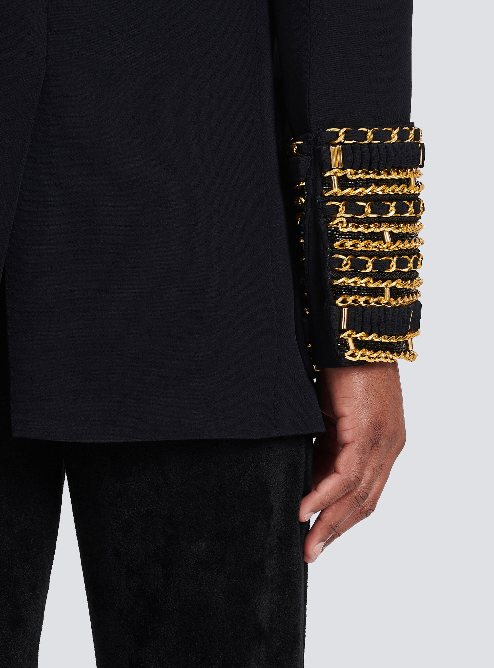 Twill blazer with double-breasted gold-tone buttoned fastening - 7