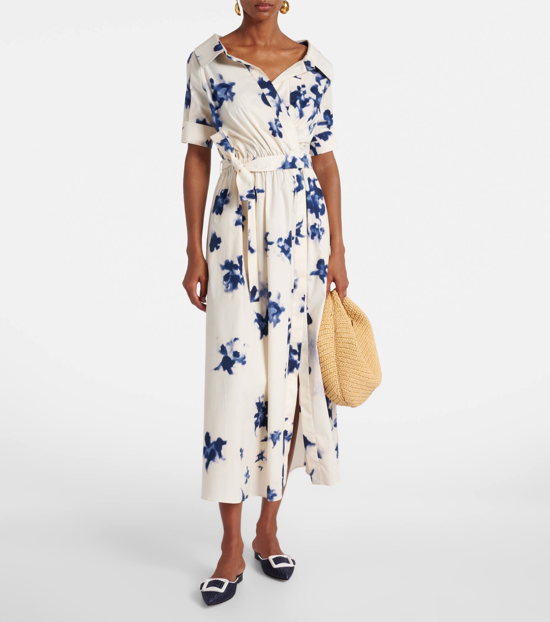 Lydia floral cotton-blend midi dress - 2
