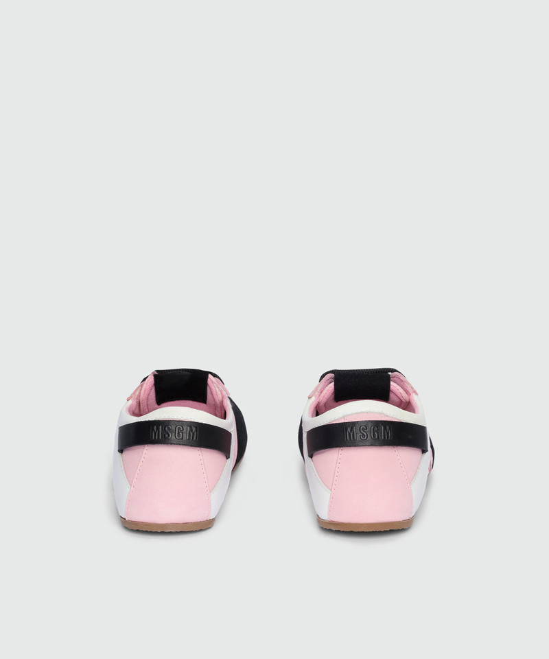 MSGM Pink Super Flat suede sneakers outlook