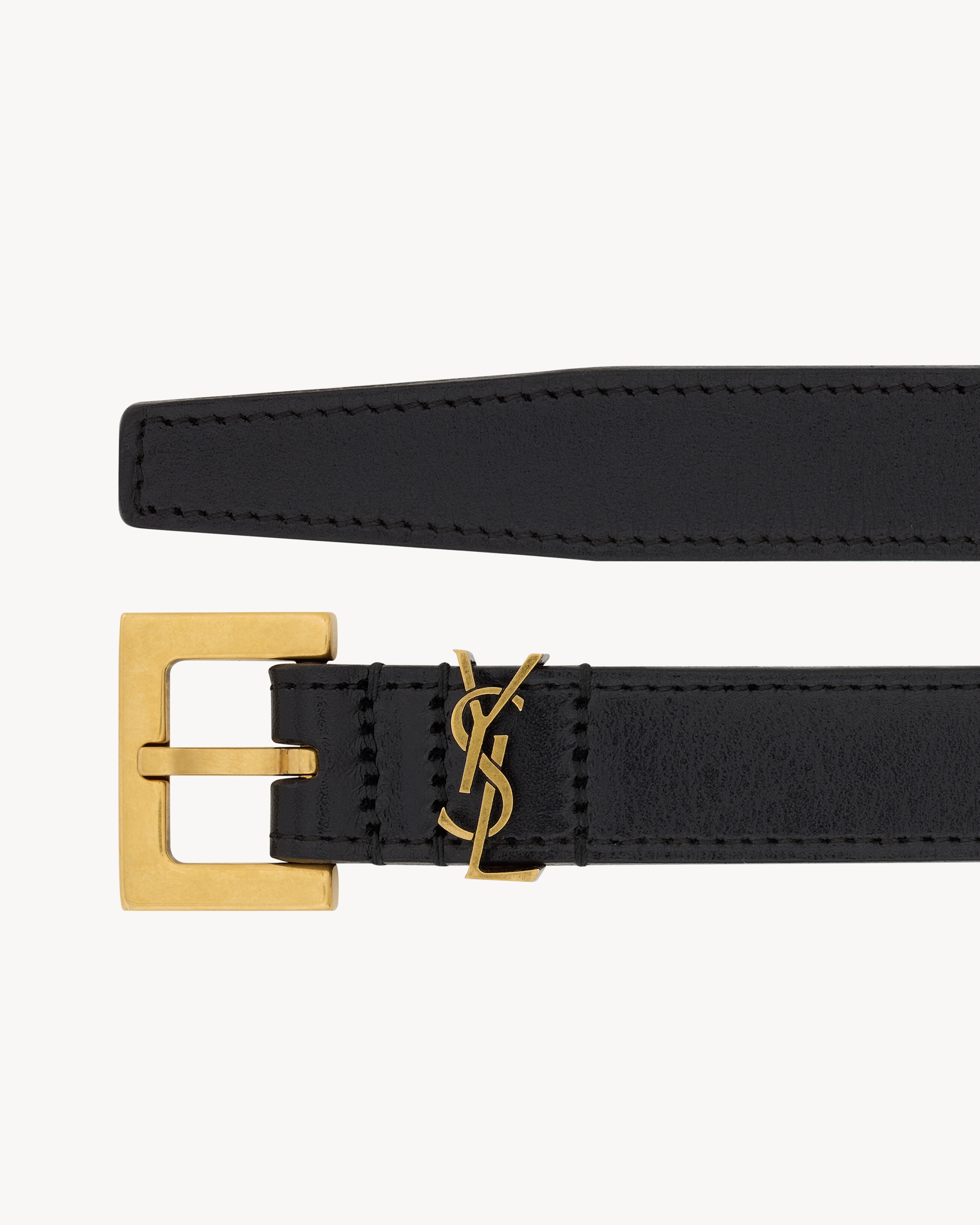 cassandre thin belt in vegetable-tanned leather - 3