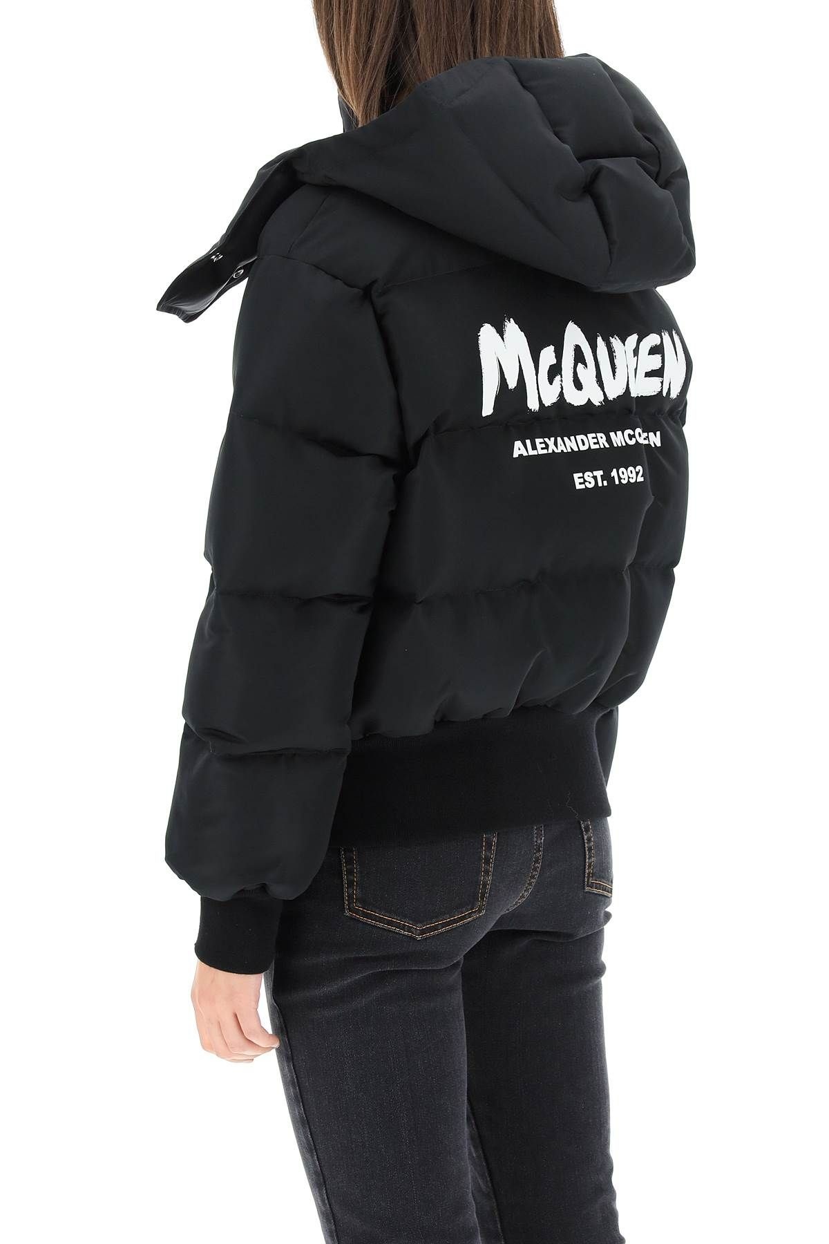 SHORT DOWN JACKET WITH GRAFFITI LOGO - 4