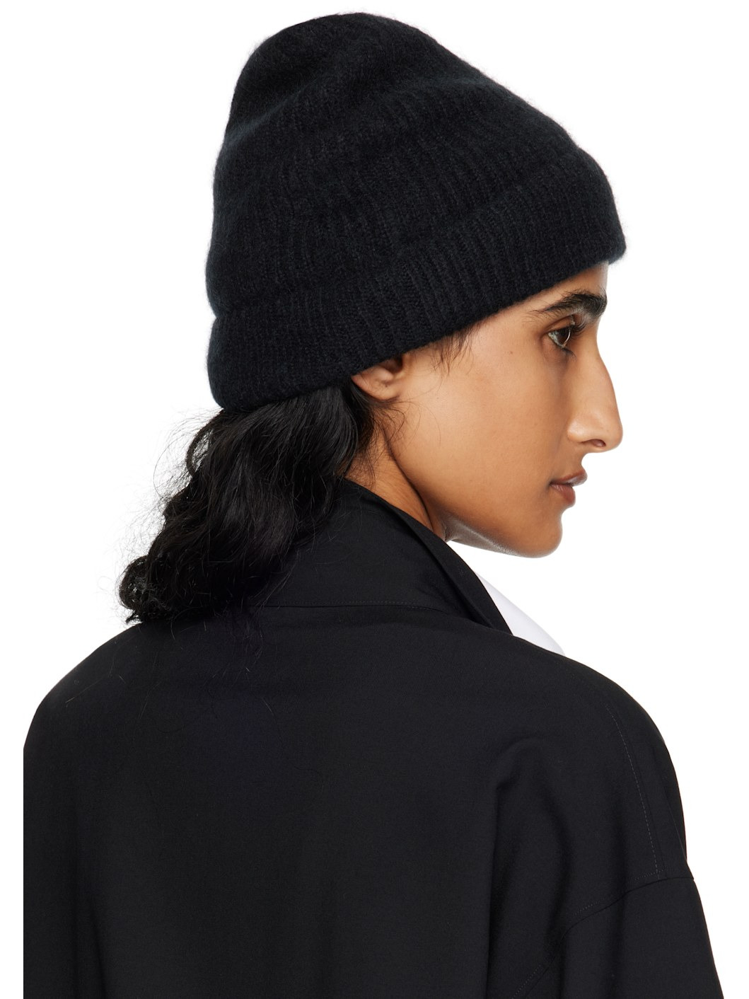 Black Cashmere Beanie - 3