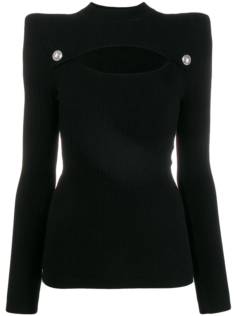 structured cut out knitted top - 1