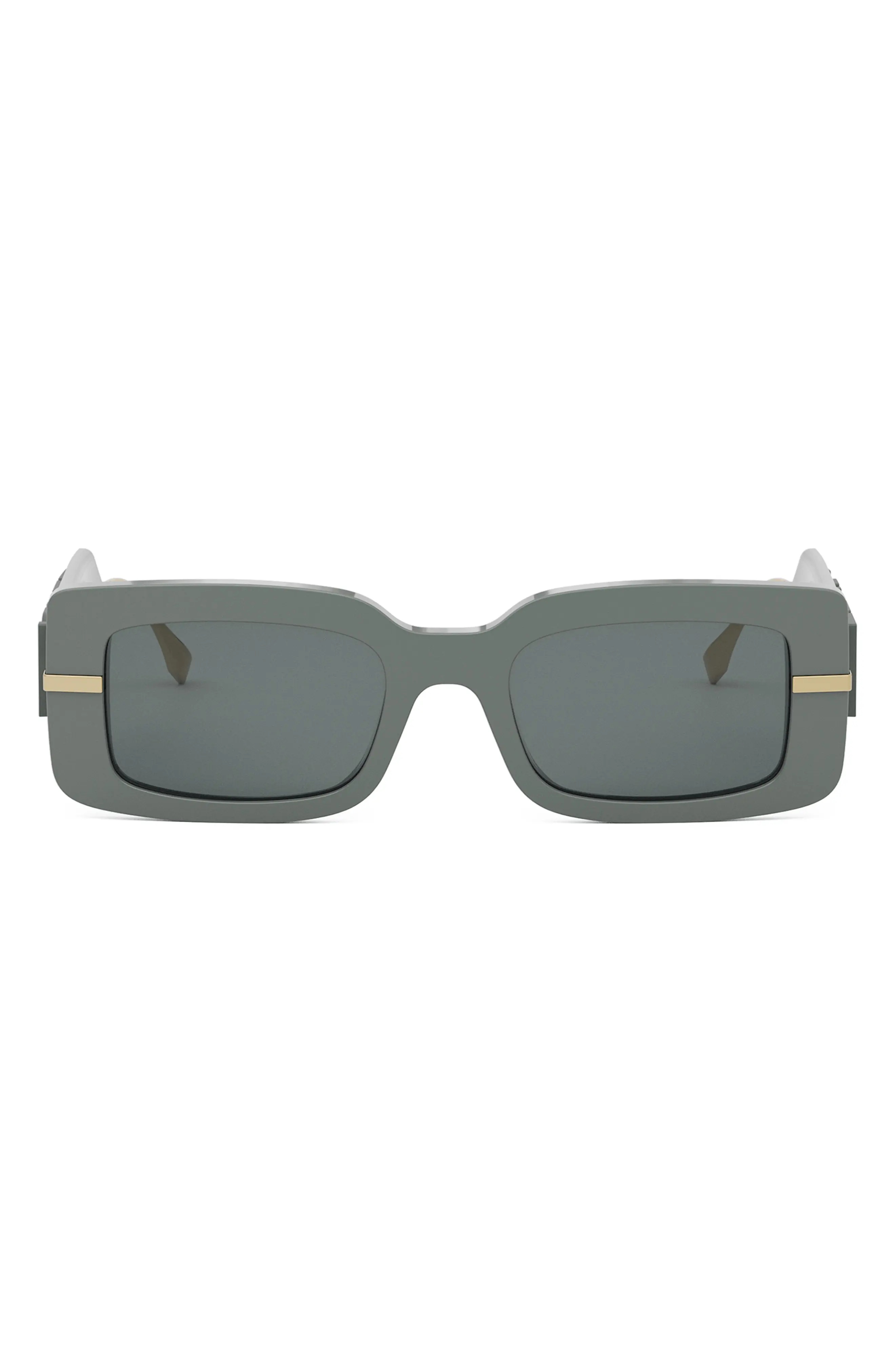 'Fendigraphy 51mm Rectangular Sunglasses in Grey/Smoke - 1