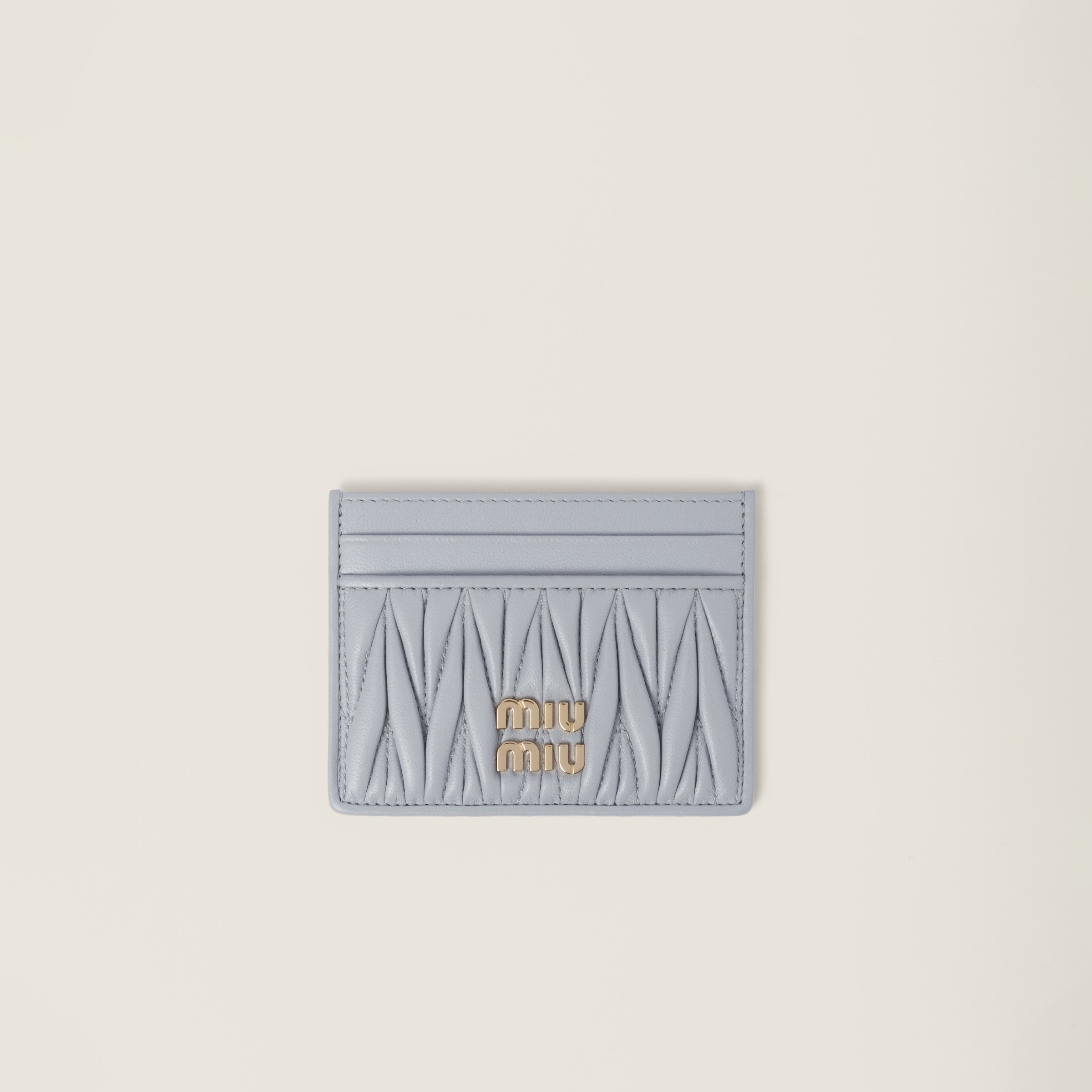 Matelassé nappa leather card holder - 1