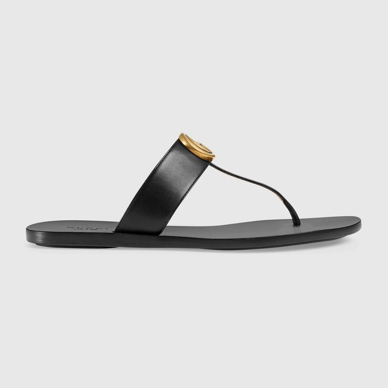 Leather thong sandal 와 더블 G - 1