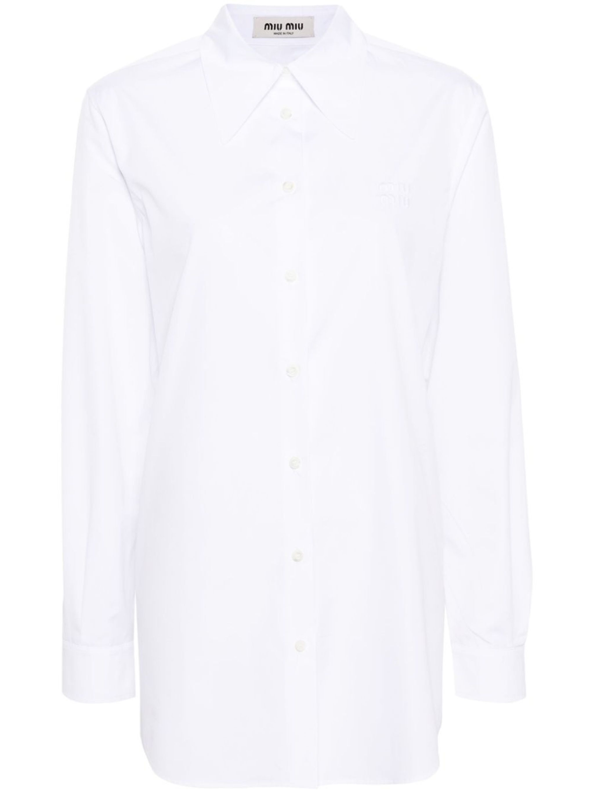 oversize-collar cotton shirt - 1