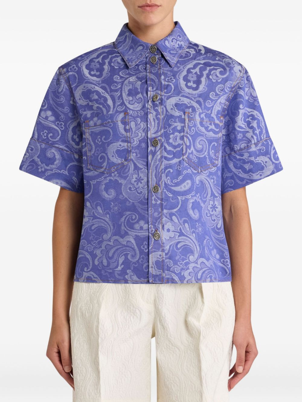 paisley jacquard shirt - 2