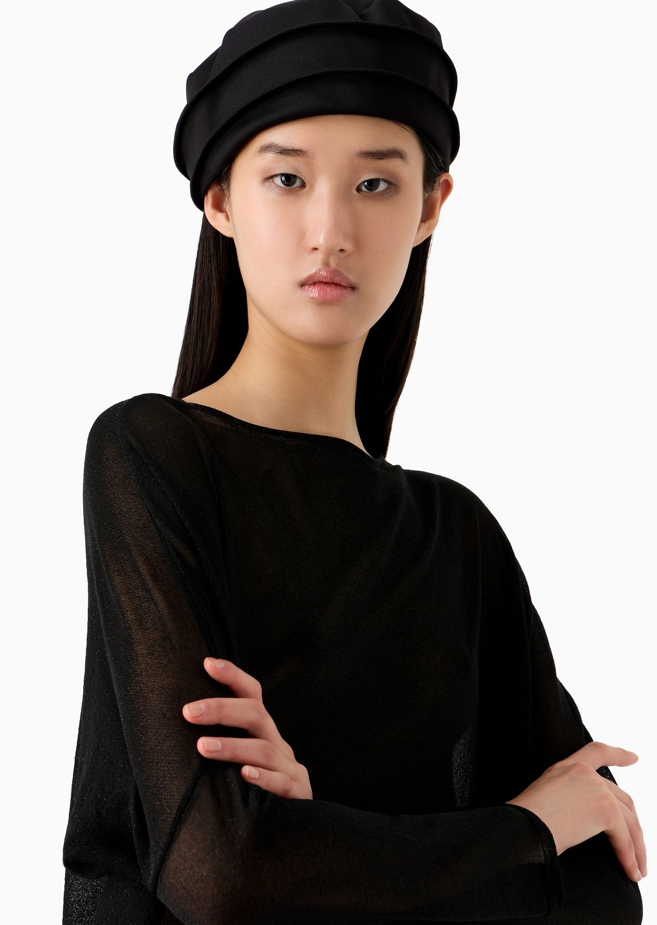 Jumper with asymmetric hem and draping in sheer lurex - 5