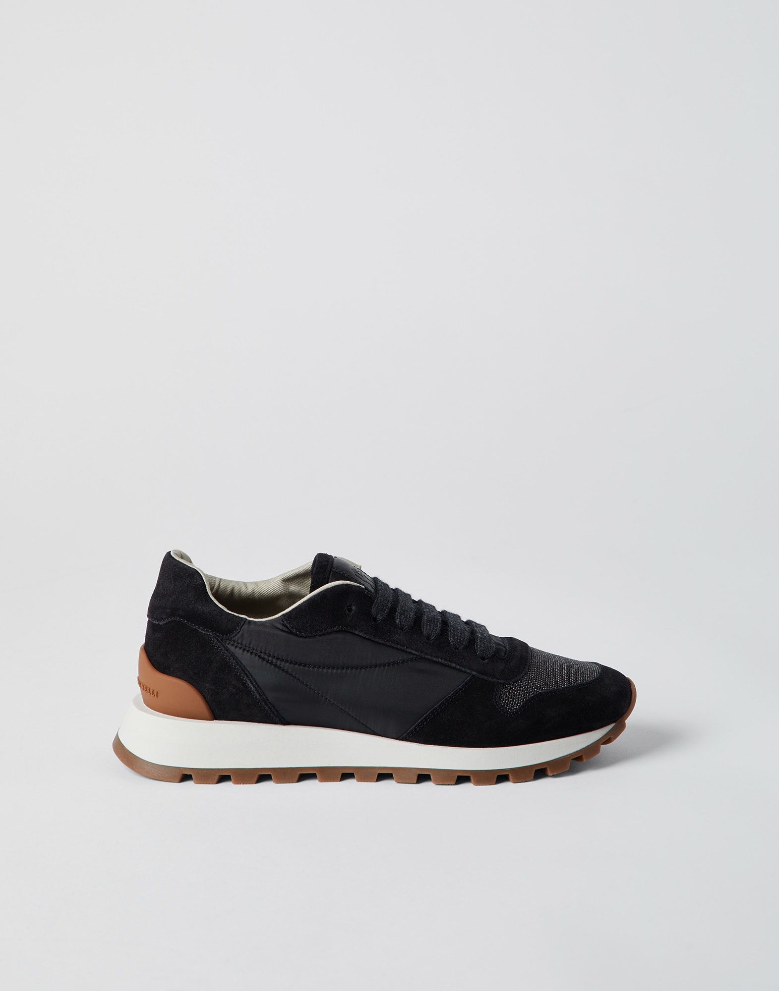Suede and techno fabric runners with precious toe - 5