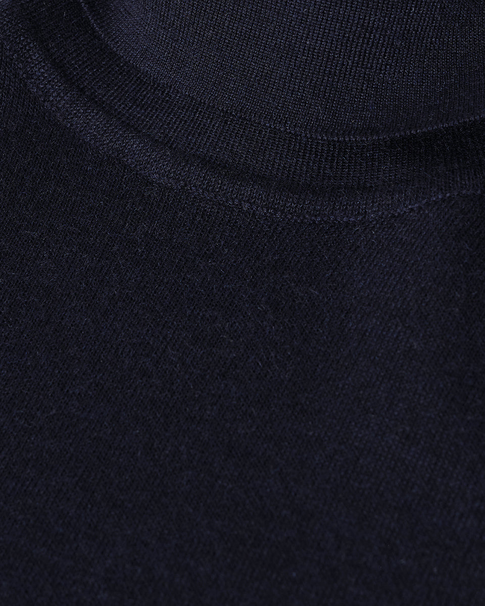 Superfine Cashmere Navy Roll Neck Jumper - 6
