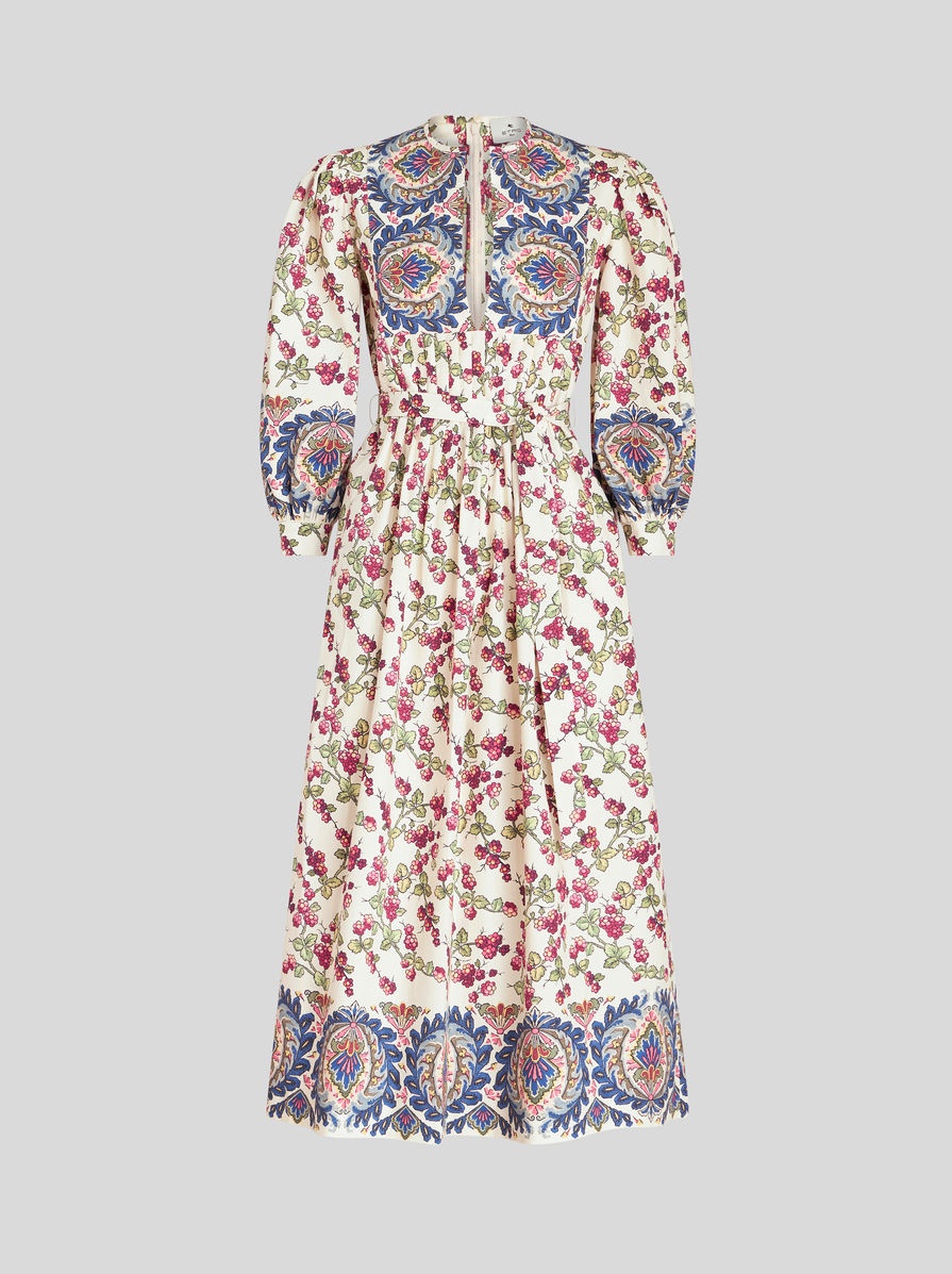 DRESS WITH BERRY AND PAISLEY PRINT - 1
