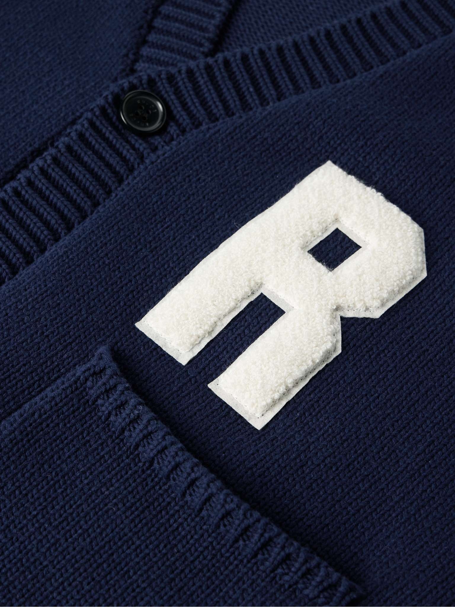 Logo-Appliquéd Intarsia-Knit Cotton Cardigan - 5