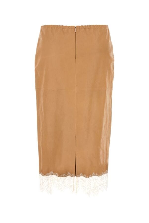 Camel leather skirt - 2