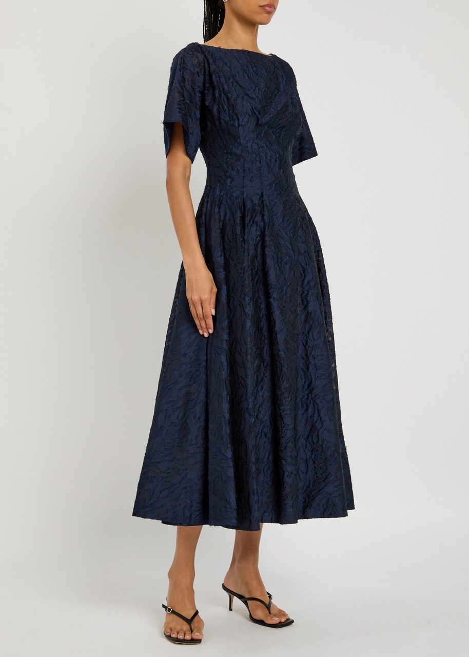 Simkhai Rosali Textured-embroidery Woven Midi Dress - 2