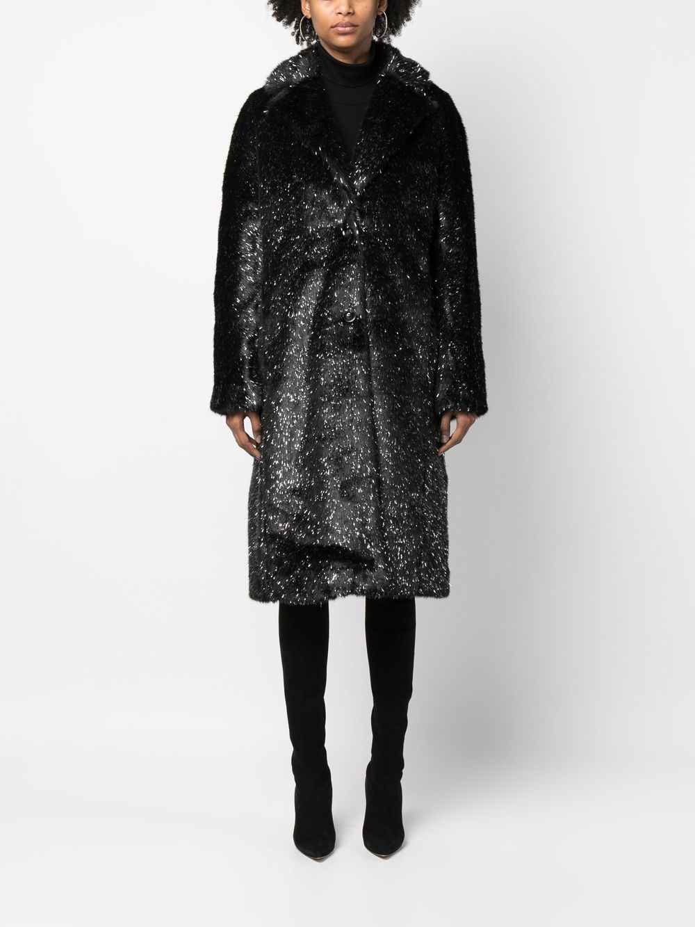 skull-print faux-fur coat - 3