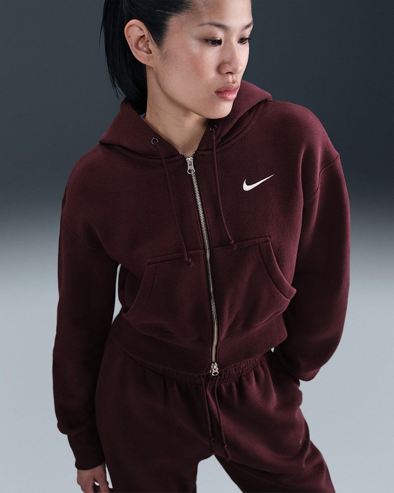 Nike Sportswear Phoenix Fleece Women's Loose Full-Zip Cropped Hoodie - 1