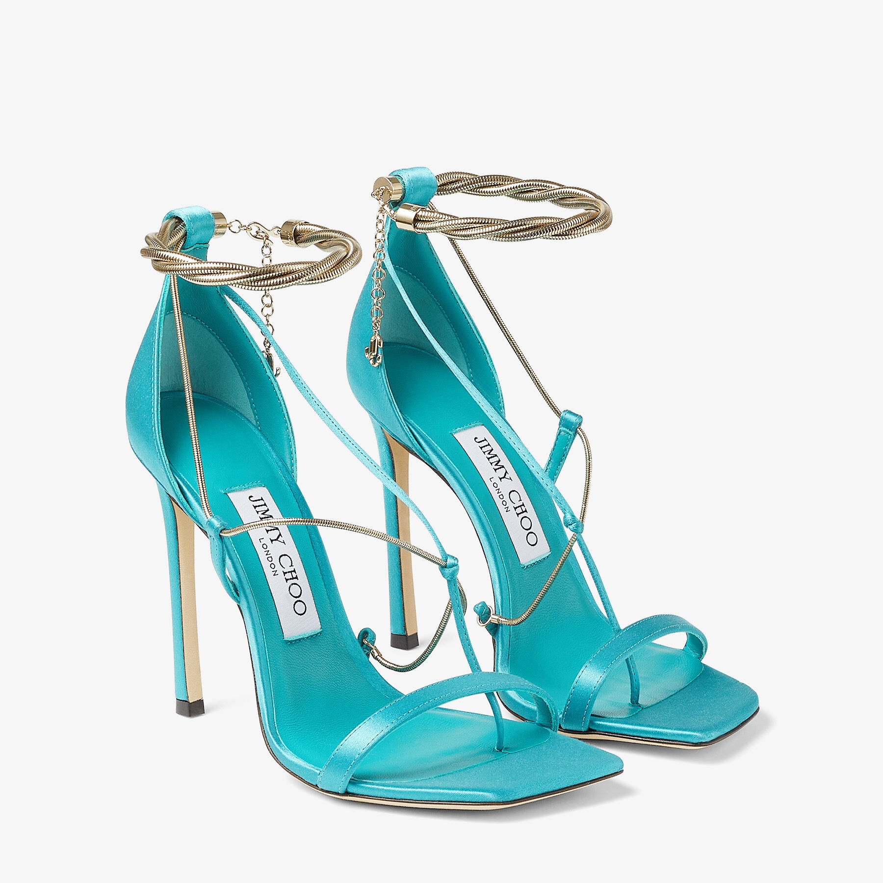 Oriana 110
Malibu Satin Sandals with Gold Chains - 3