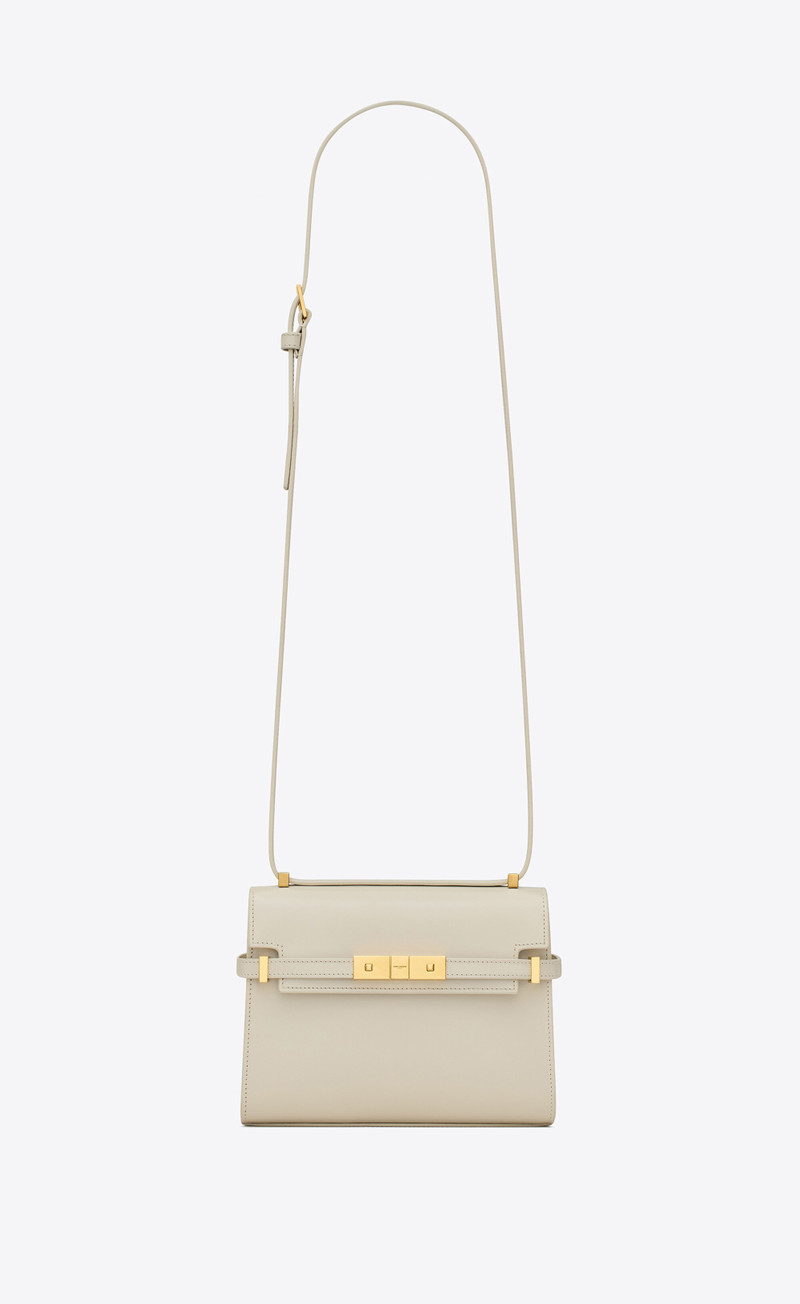 manhattan mini crossbody bag in box saint laurent leather - 1