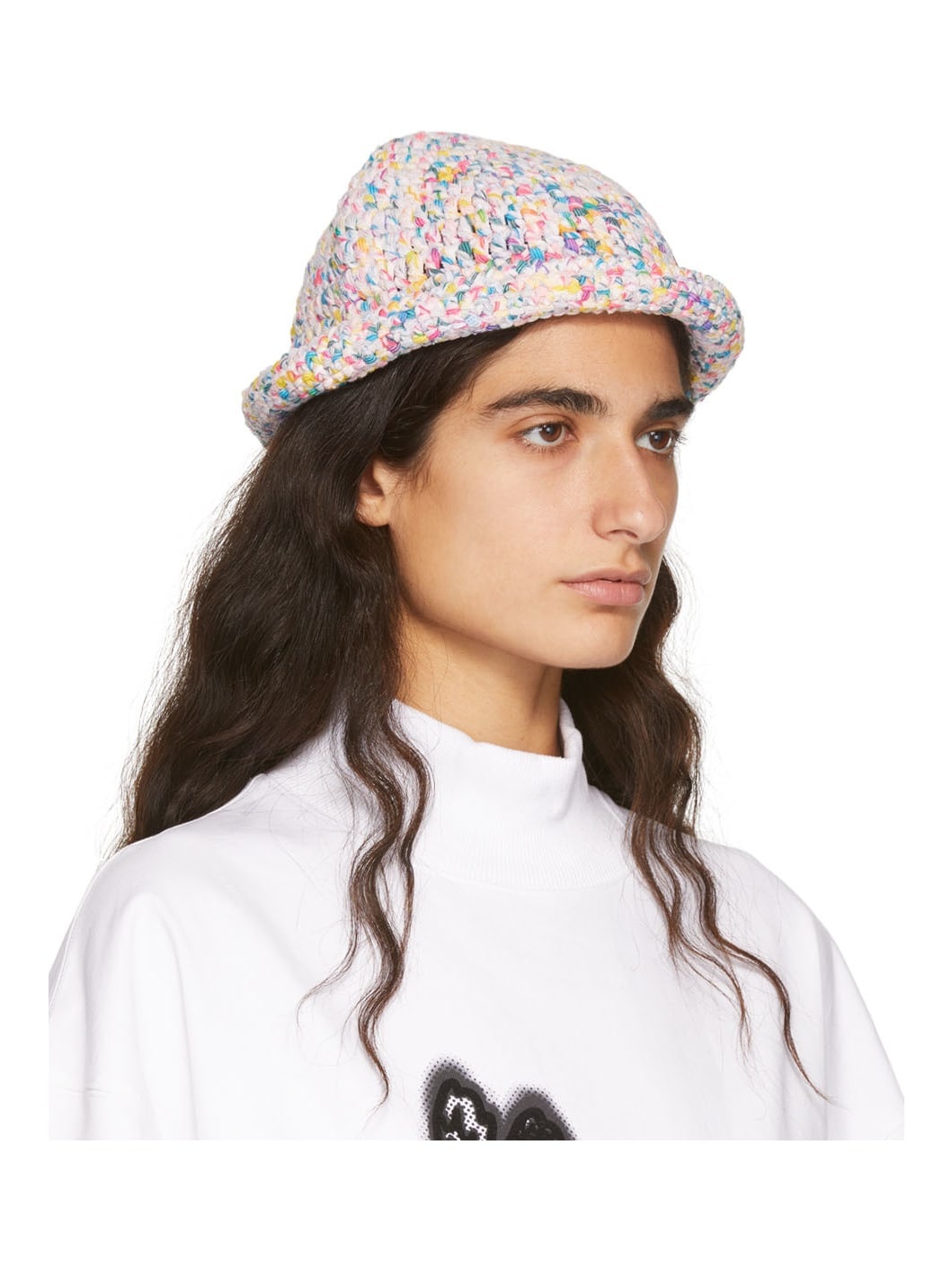 Multicolor Crochet Logo Bucket Hat - 2