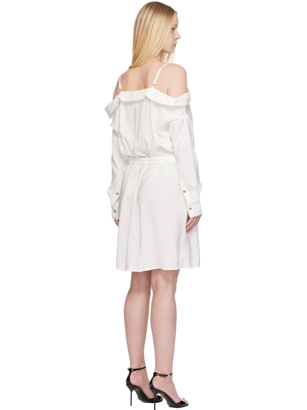 White Off-the-Shoulder Minidress - 3