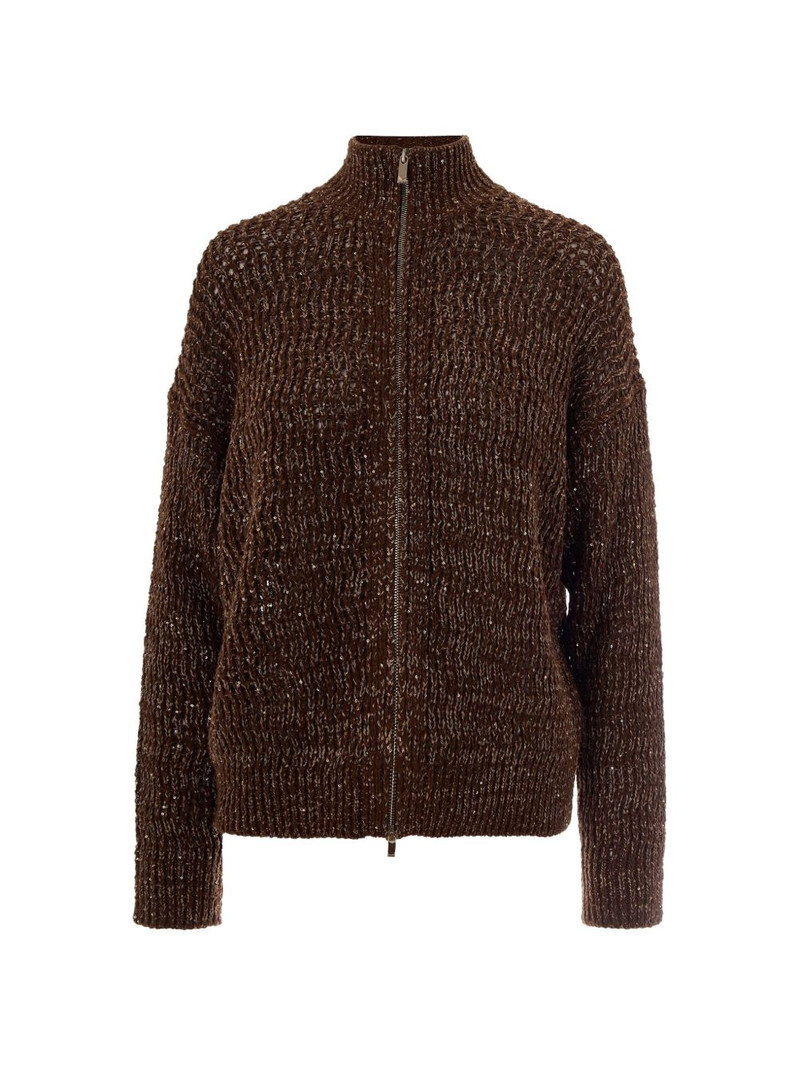 zip knitted cardigan 1