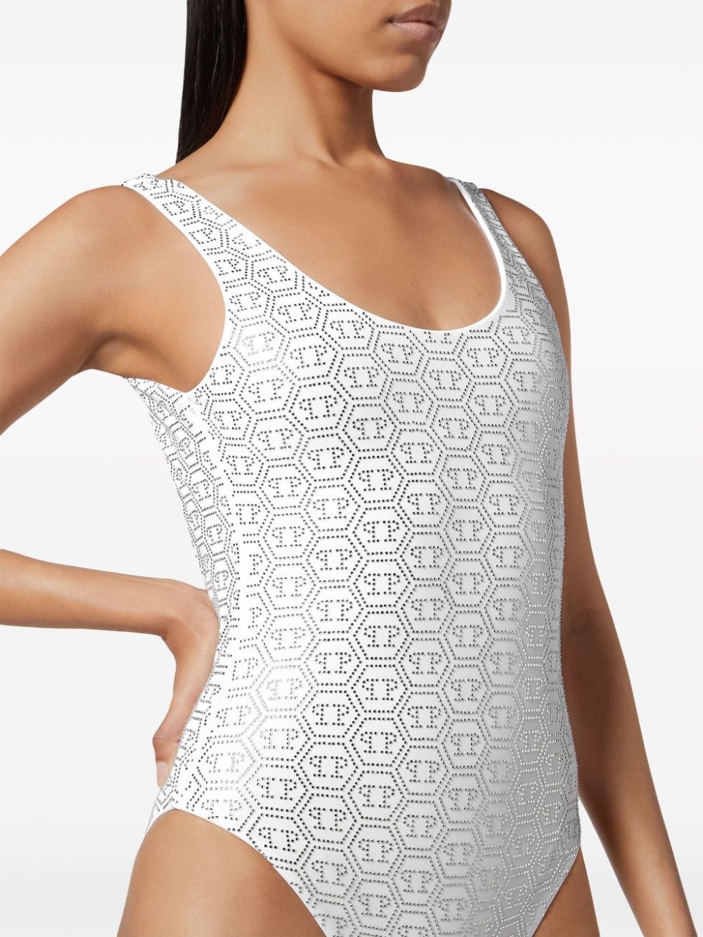 embellished monogram swimsuit - 5