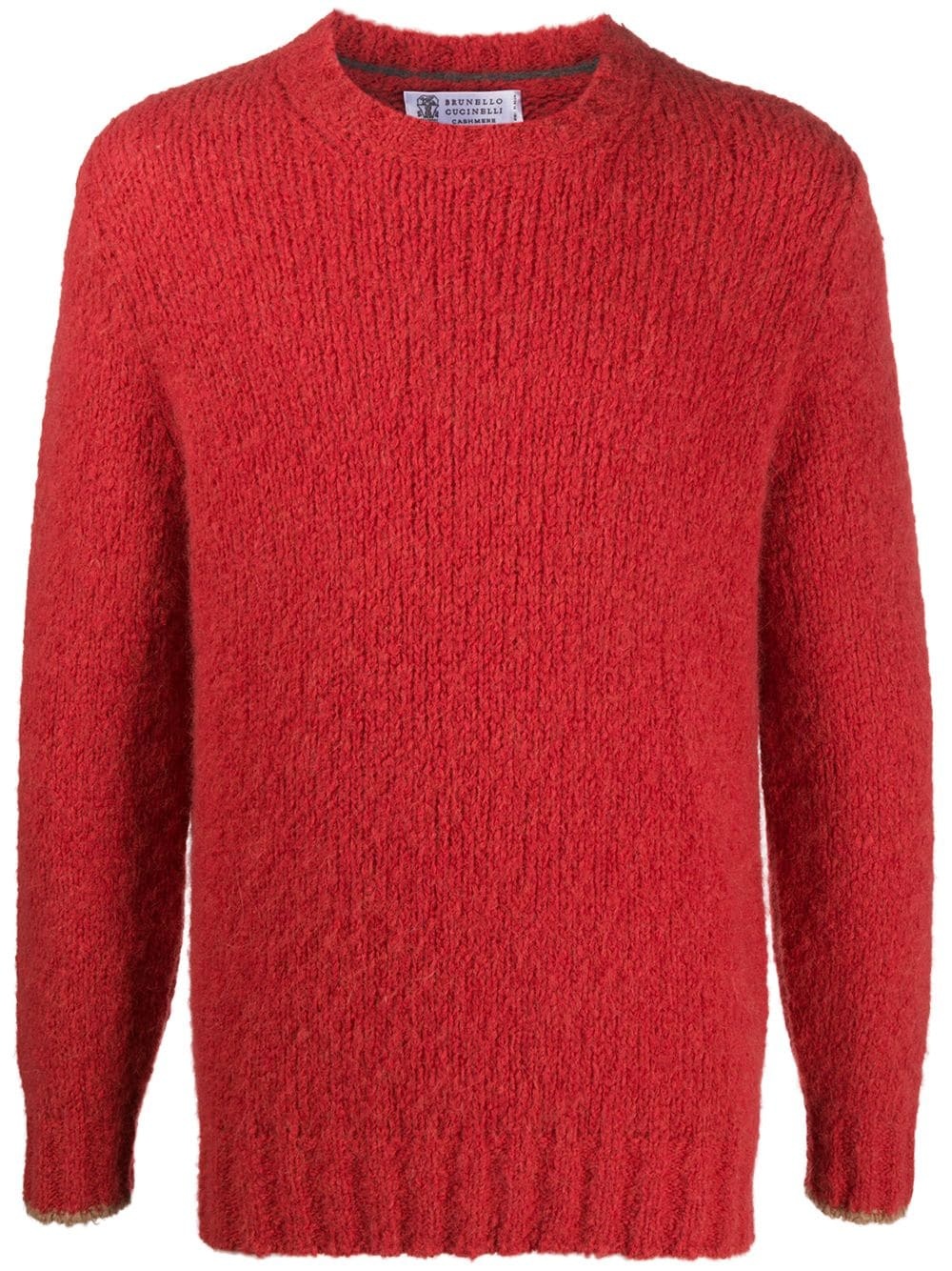 crew neck textured sweater - 1