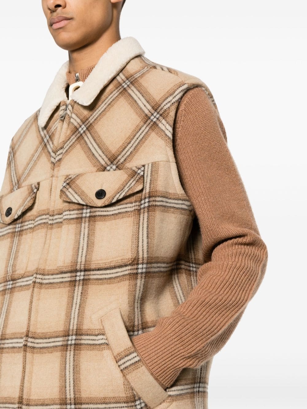 Kiran plaid-check gilet - 5