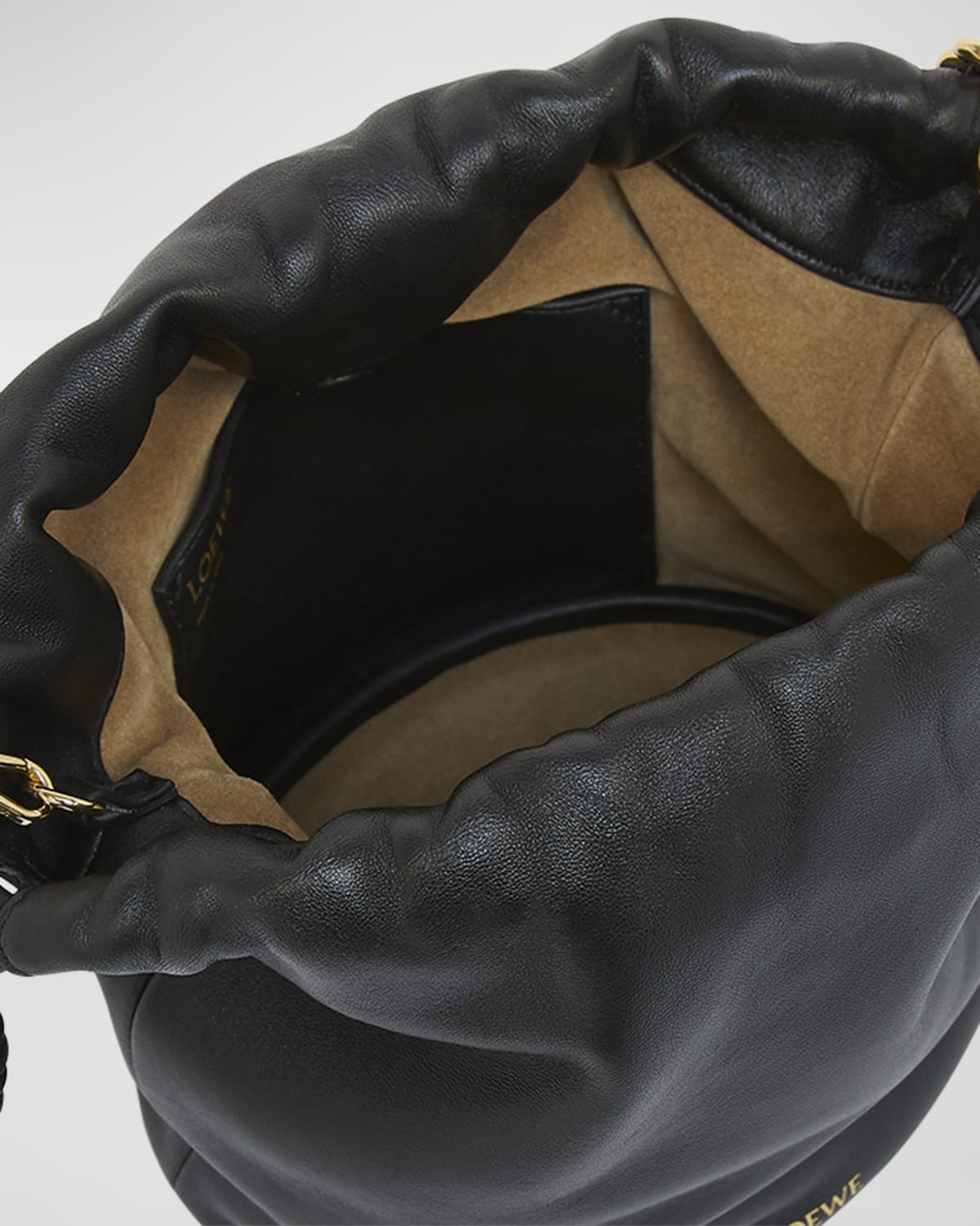 x Paula’s Ibiza Flamenco Bucket Bag in Napa Leather with Chain - 3