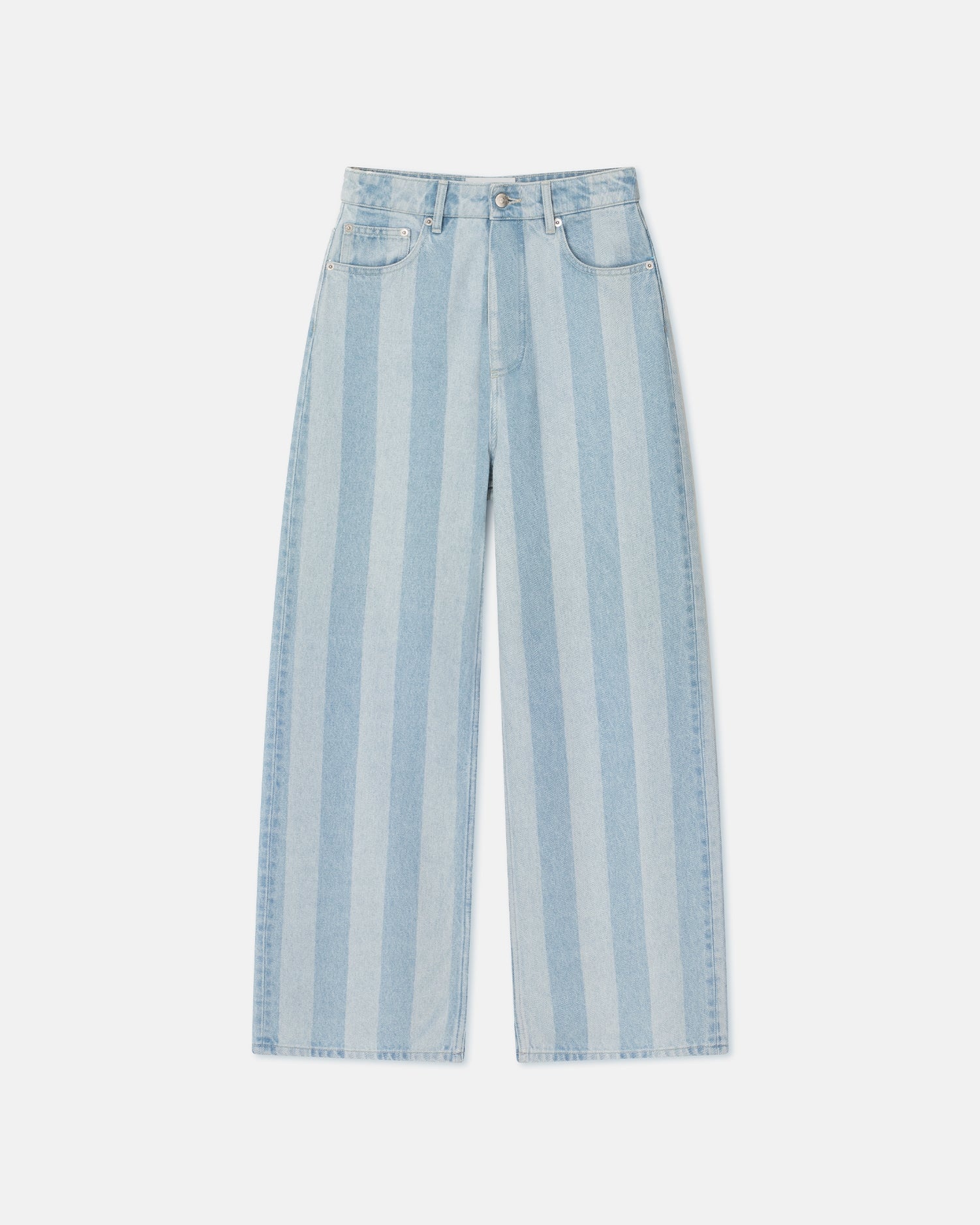 Striped Wide-Leg Jeans - 1