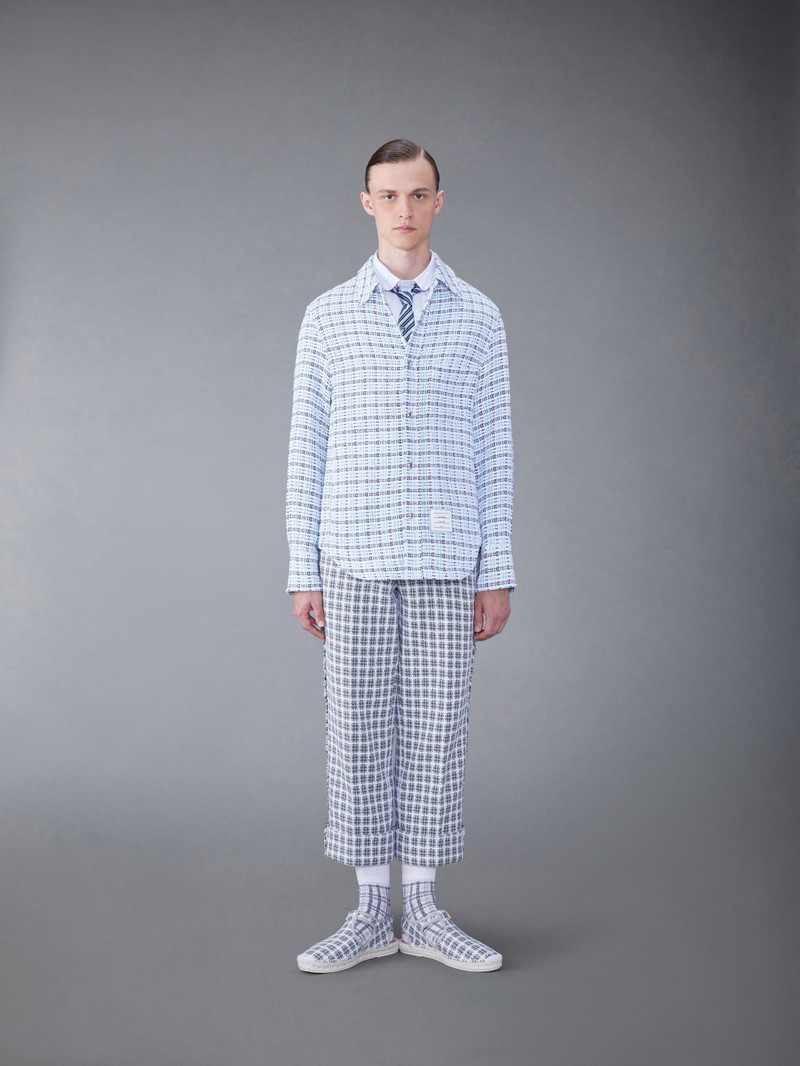 Thom Browne Check Crochet Tweed Shirt Jacket outlook