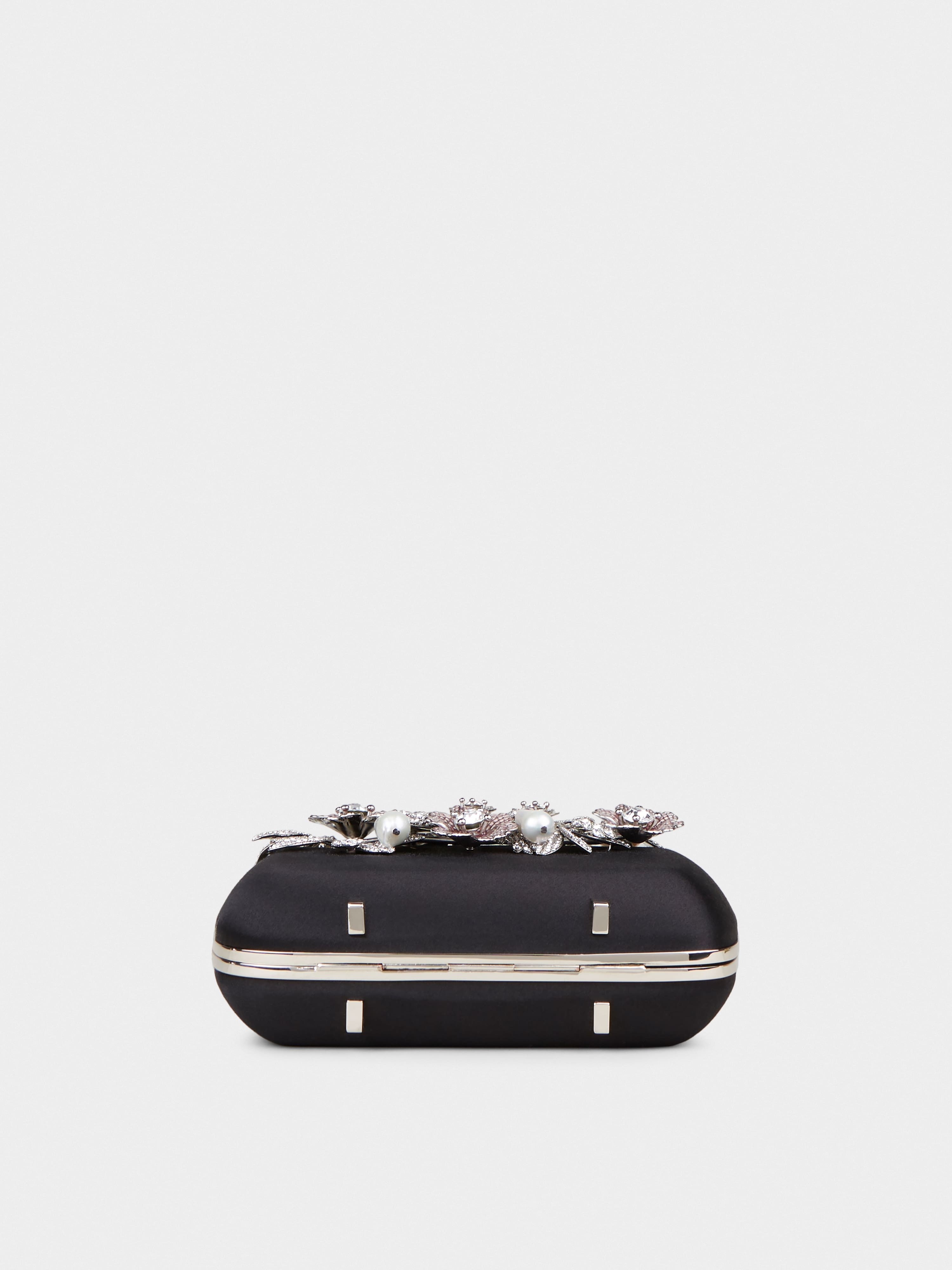 Boite De Nuit Bouquet Strass Clutch Bag in Satin - 6
