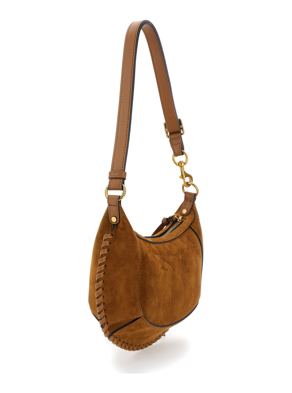 Isabel Marant Women 'Oskan Moon' Brown Crossbody Bag With Front Logo Print In Suede Woman - 3