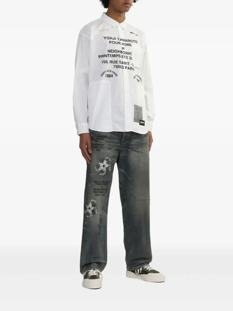 Yohji Yamamoto x Neighborhood printed shirt outlook