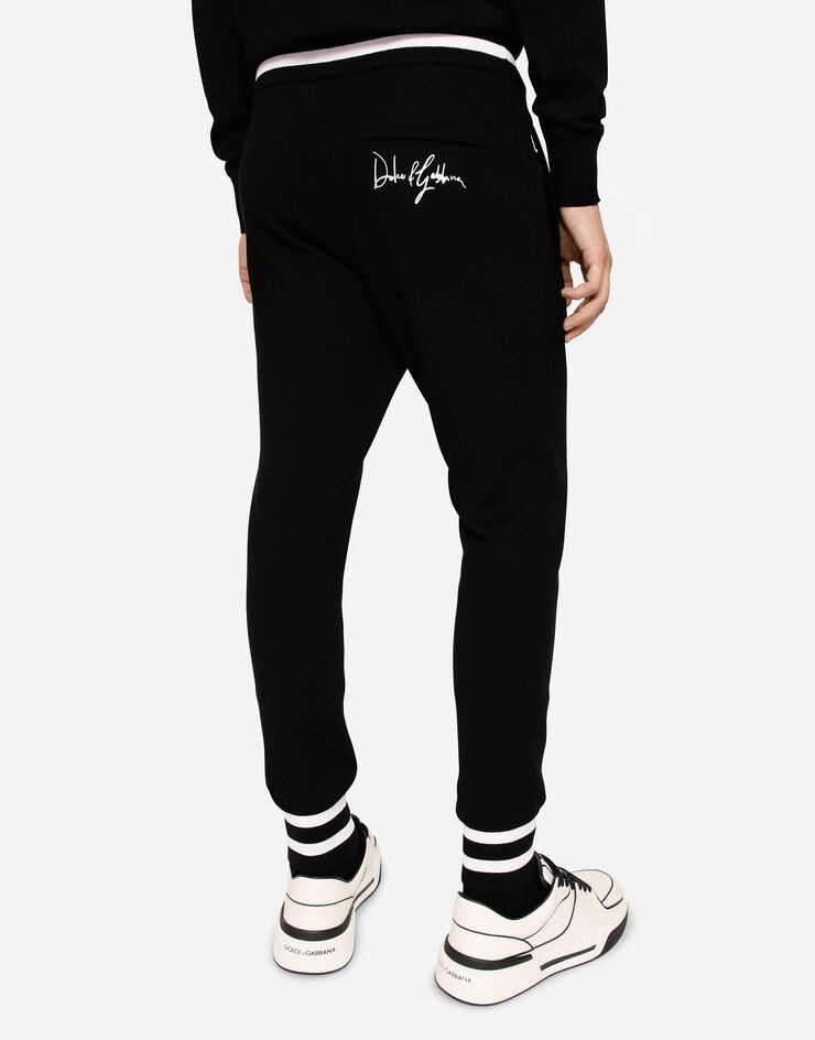 Wool jogging pants with embroidery - 4