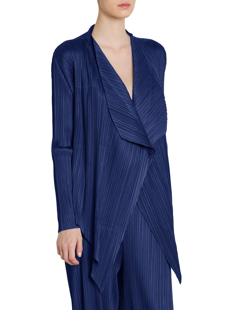 Women's Monthly Colors: January Plissé Drape Jacket - Dark Navy 4