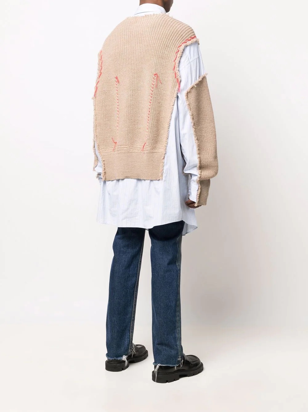 knitted layer-effect shirt - 4