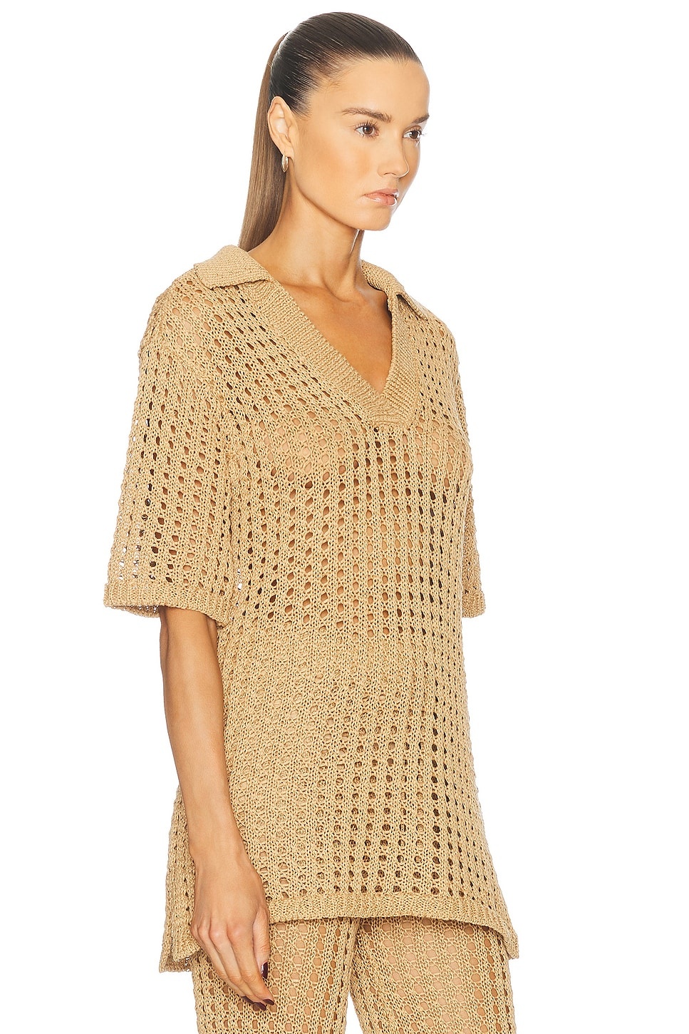 Brisas Crochet Polo Top - 2