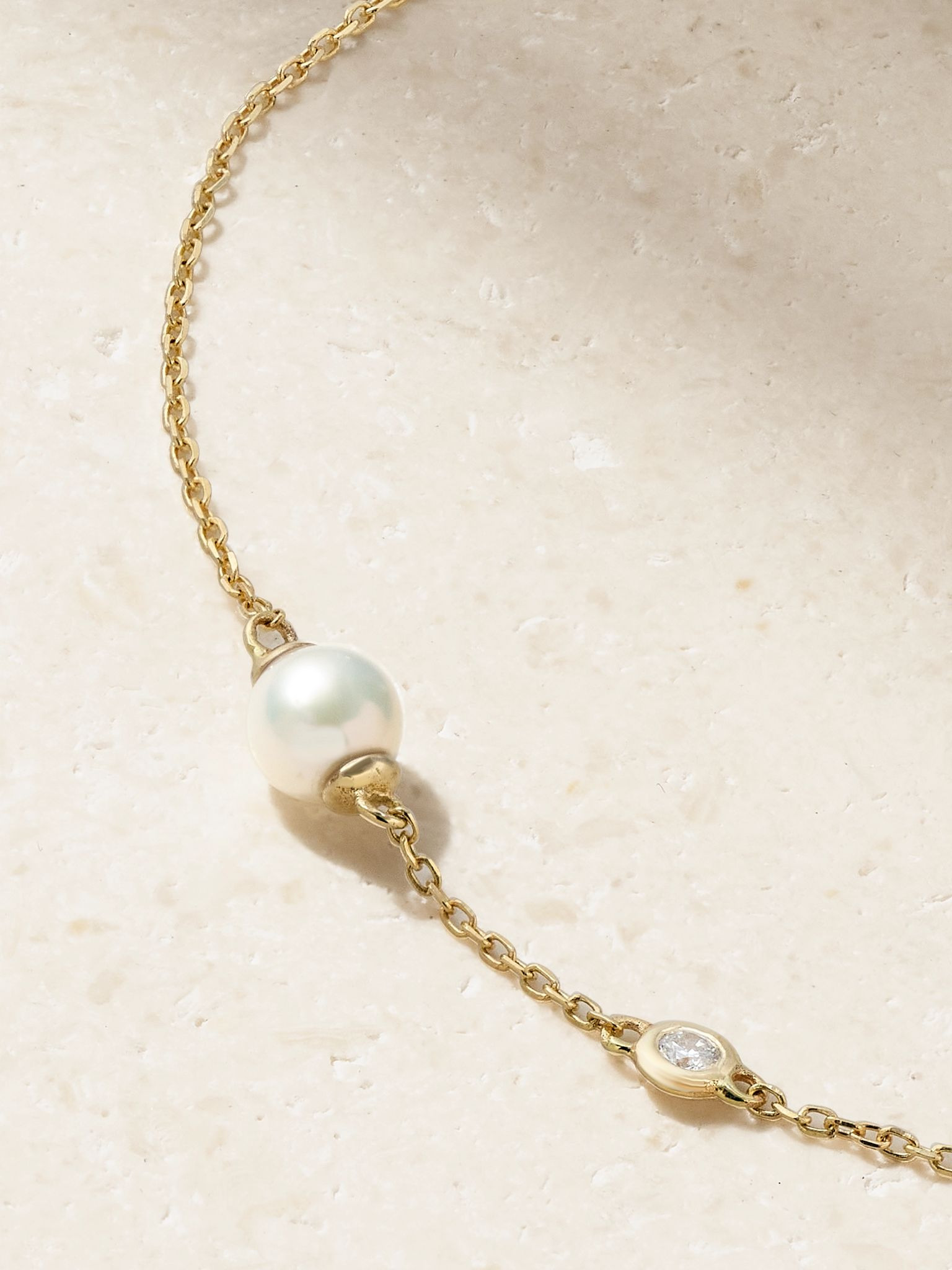 14-karat gold, pearl and diamond bracelet Gold - 4