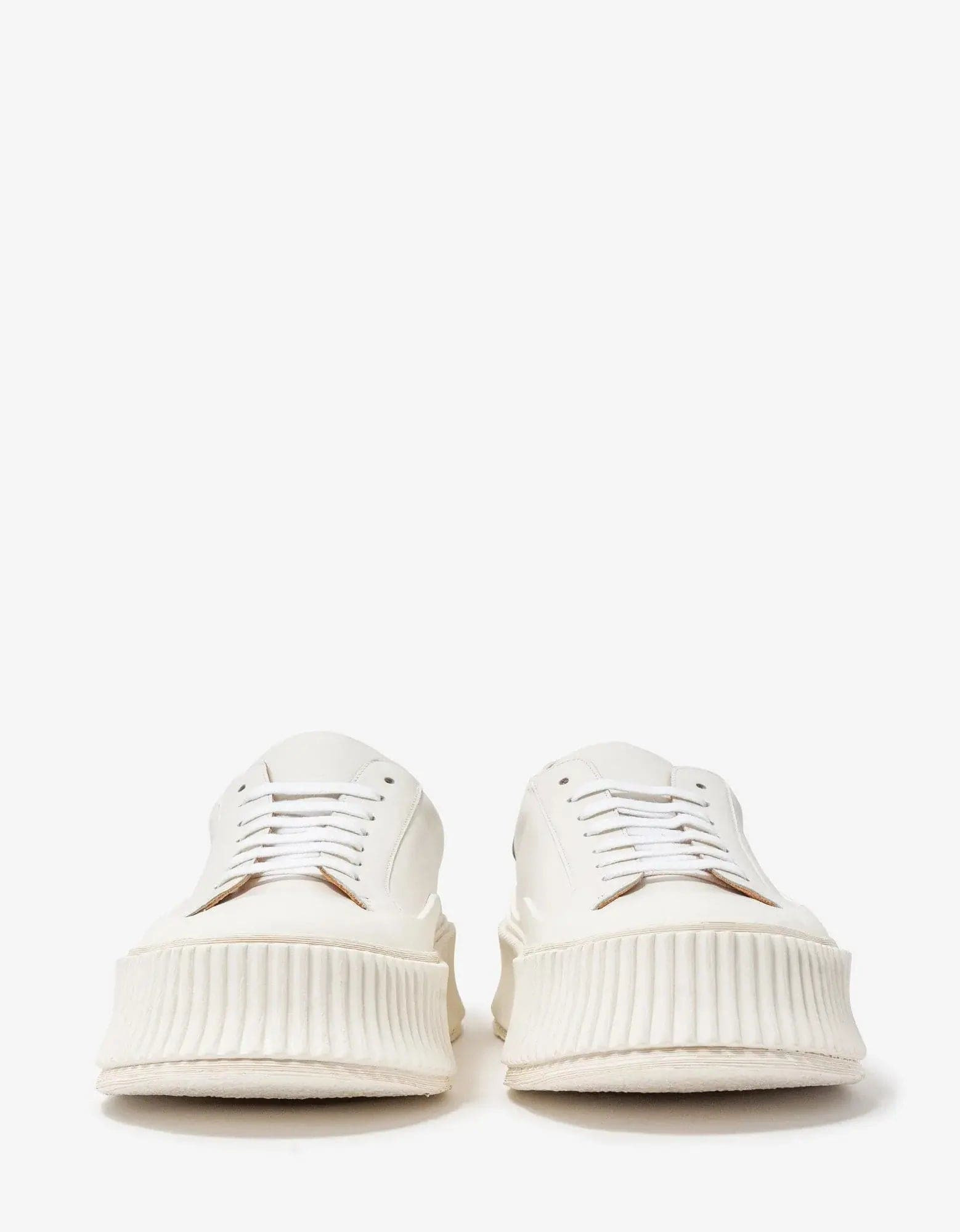 Jil Sander White Leather Trainers - 4