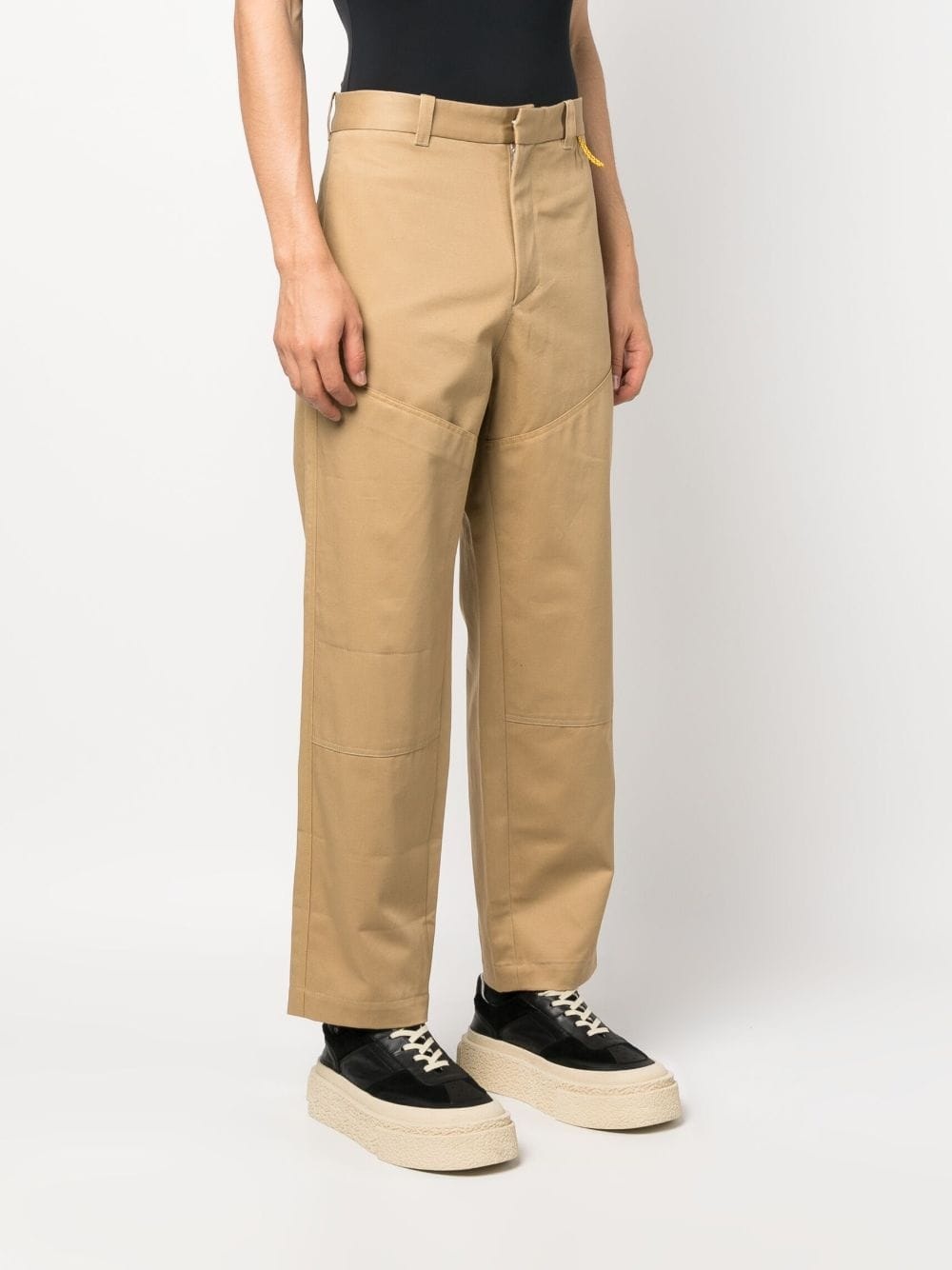 straight-leg cotton trousers - 3